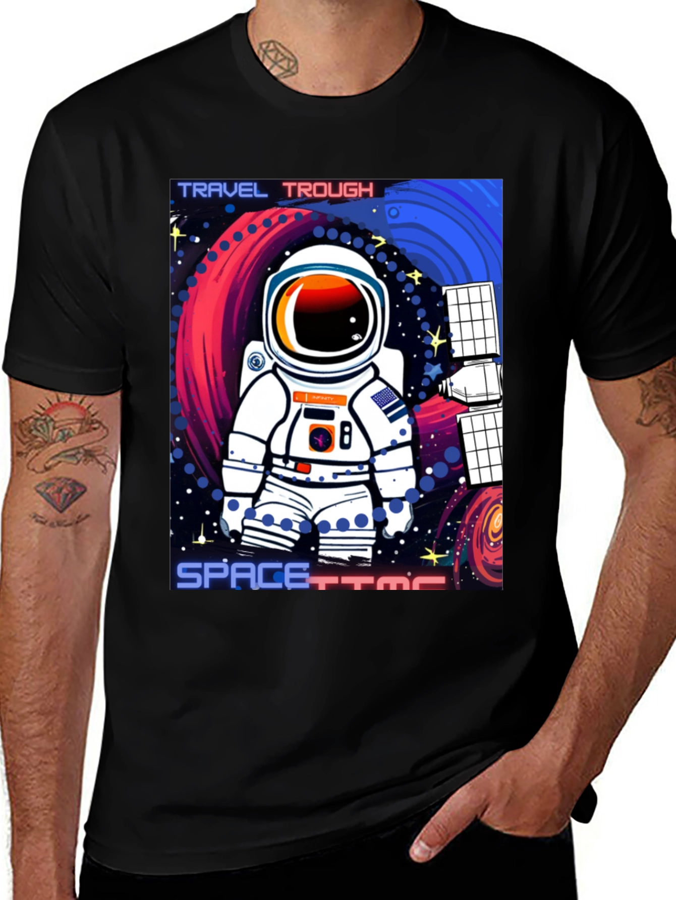 Astronaut Spacetime Graphic T-Shirt
