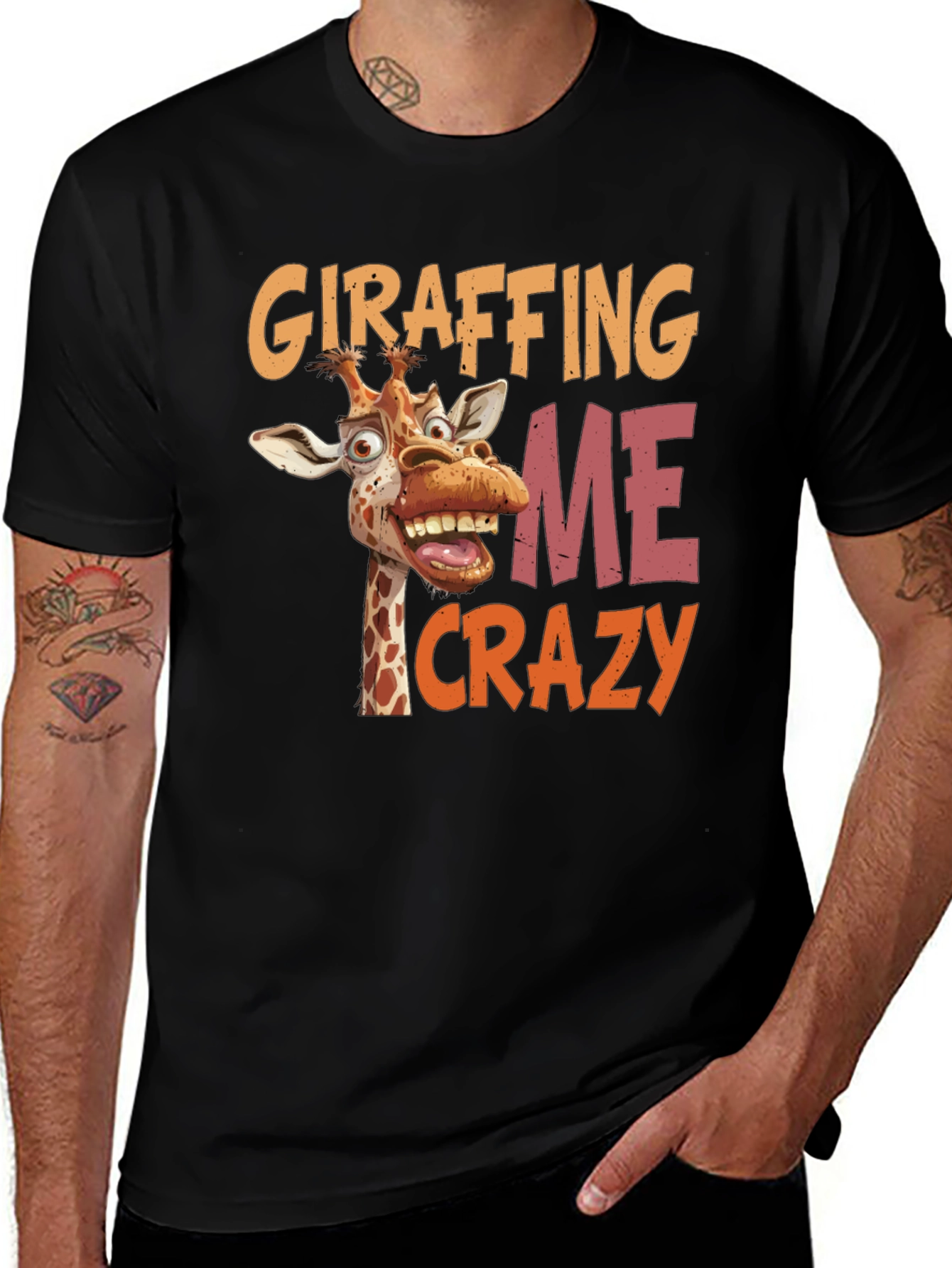 Variant 16 of Giraffing Me Crazy Graphic Tee - Fun Animal Humor