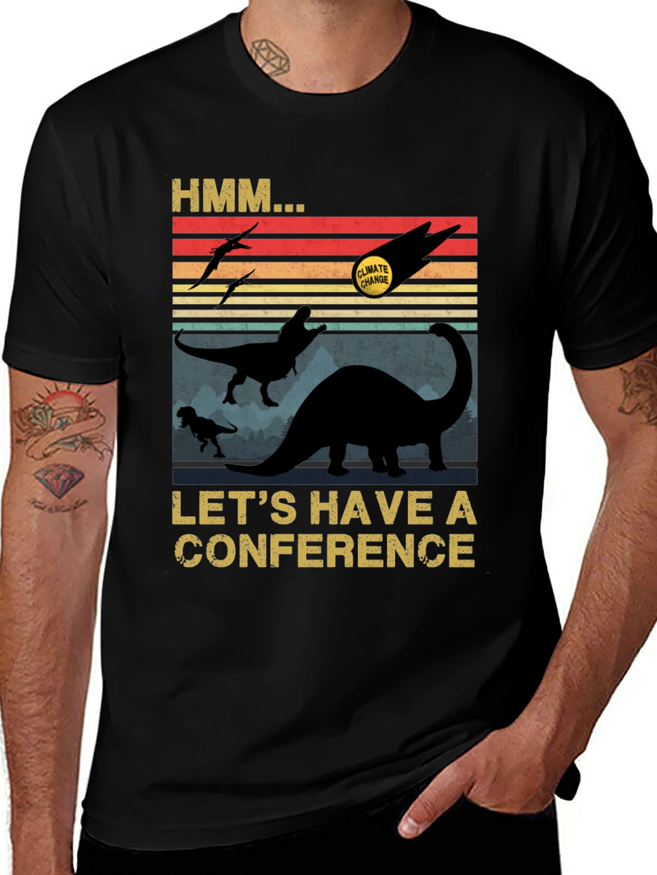 Variant 28 of Climate Change Dinosaur Conference T-Shirt