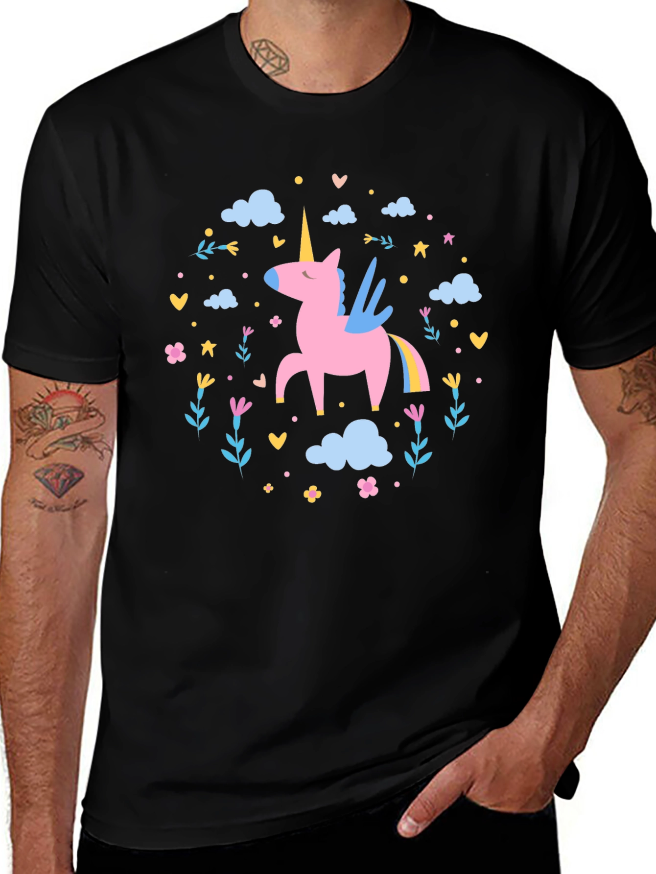 Variant 5 of Unicorn Graphic Tee - Fun & Stylish Black T-Shirt