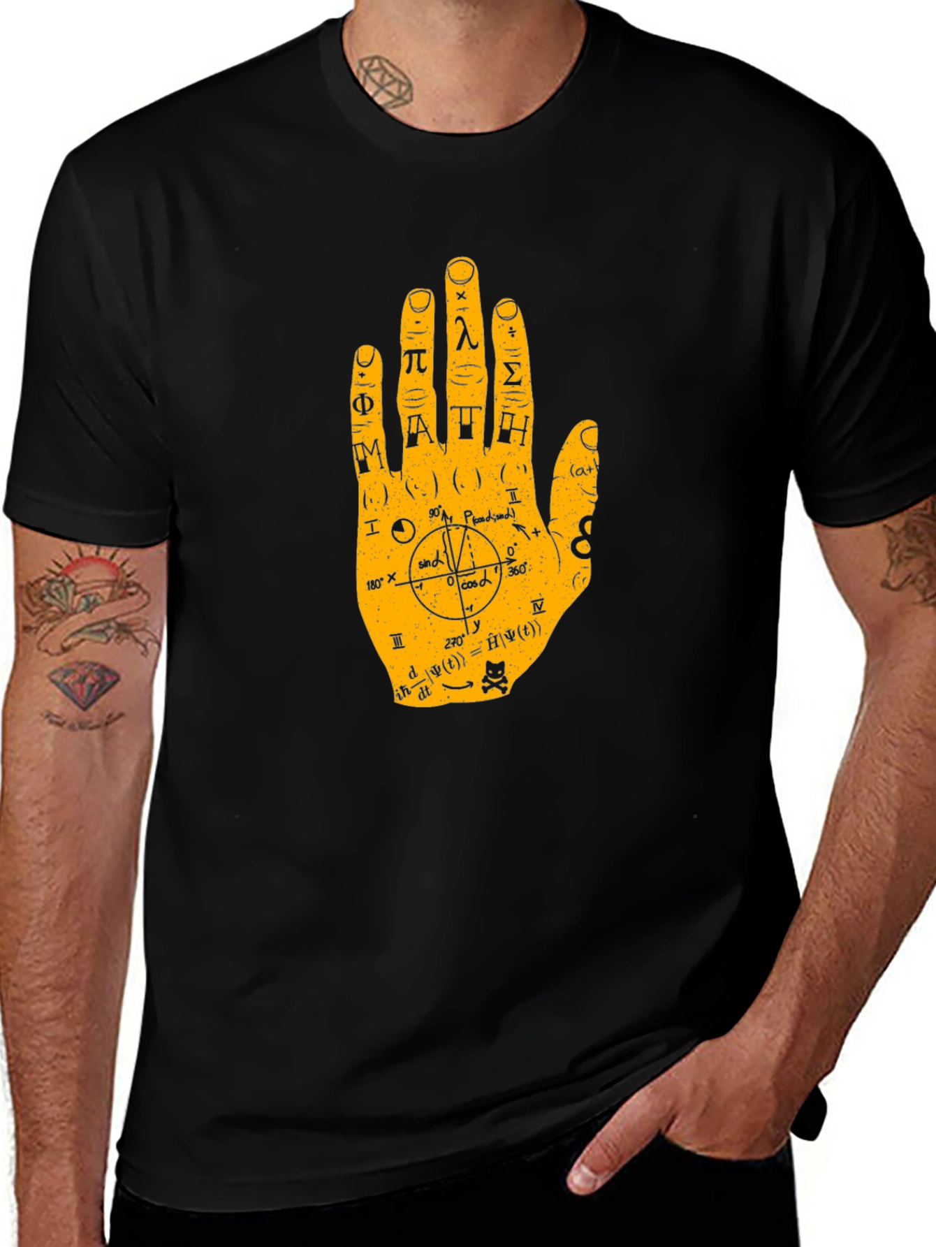 Variant 18 of Math Hand Graphic Tee - Black