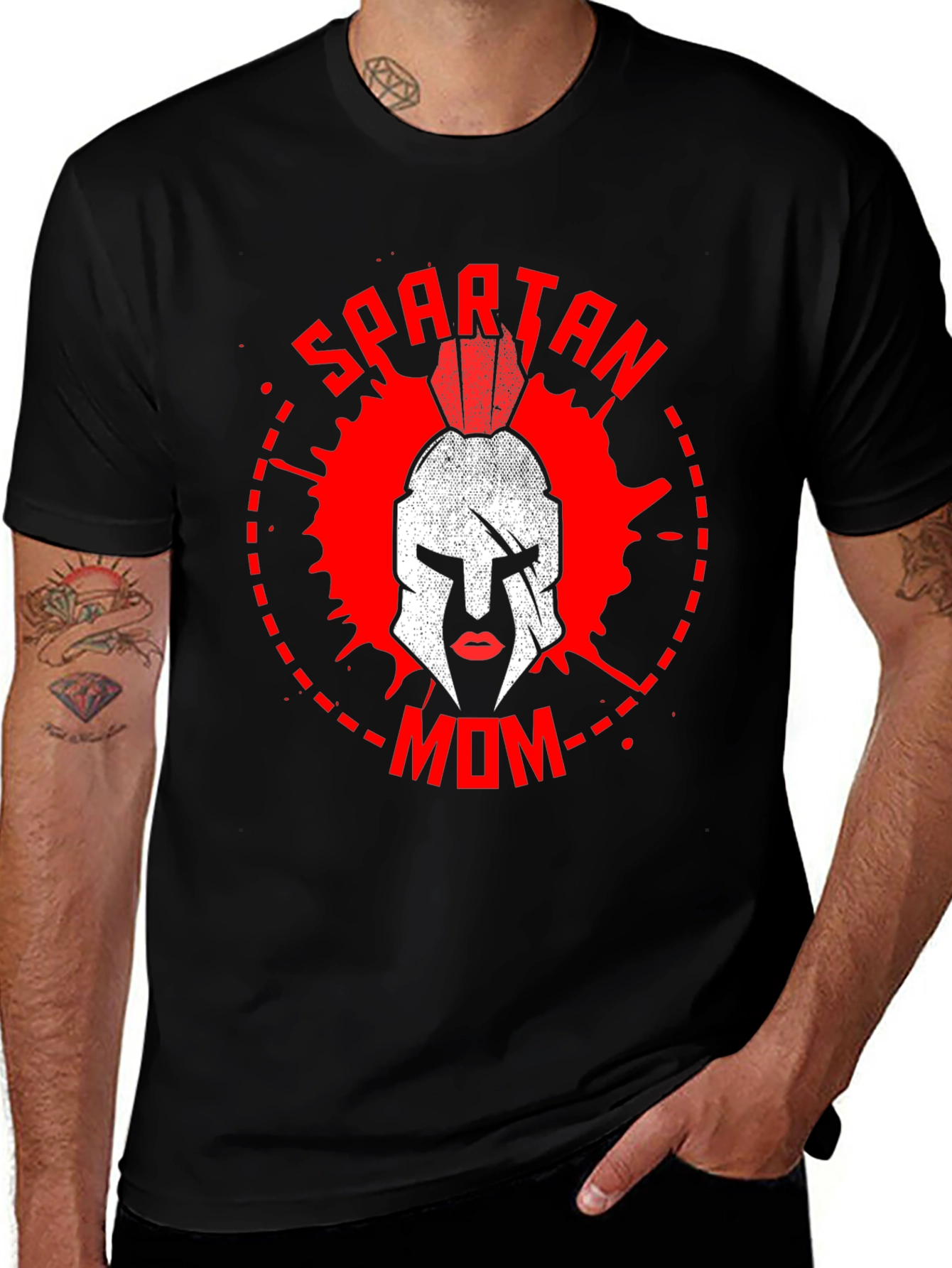 Variant 27 of Spartan Mom Graphic T-Shirt - Warrior Mother Tee
