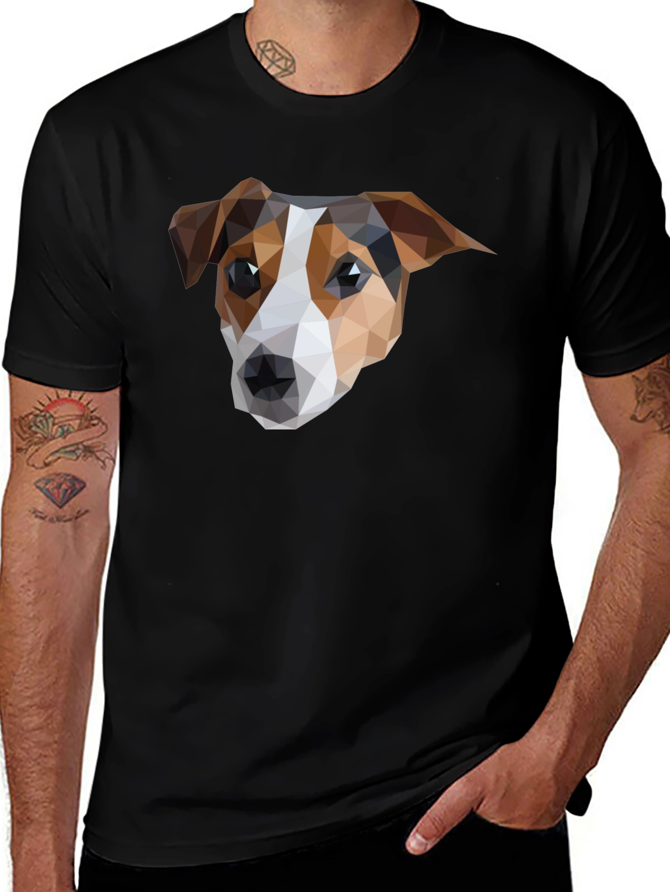 Variant 20 of Geometric Dog Graphic T-Shirt - Modern Animal Lover Tee
