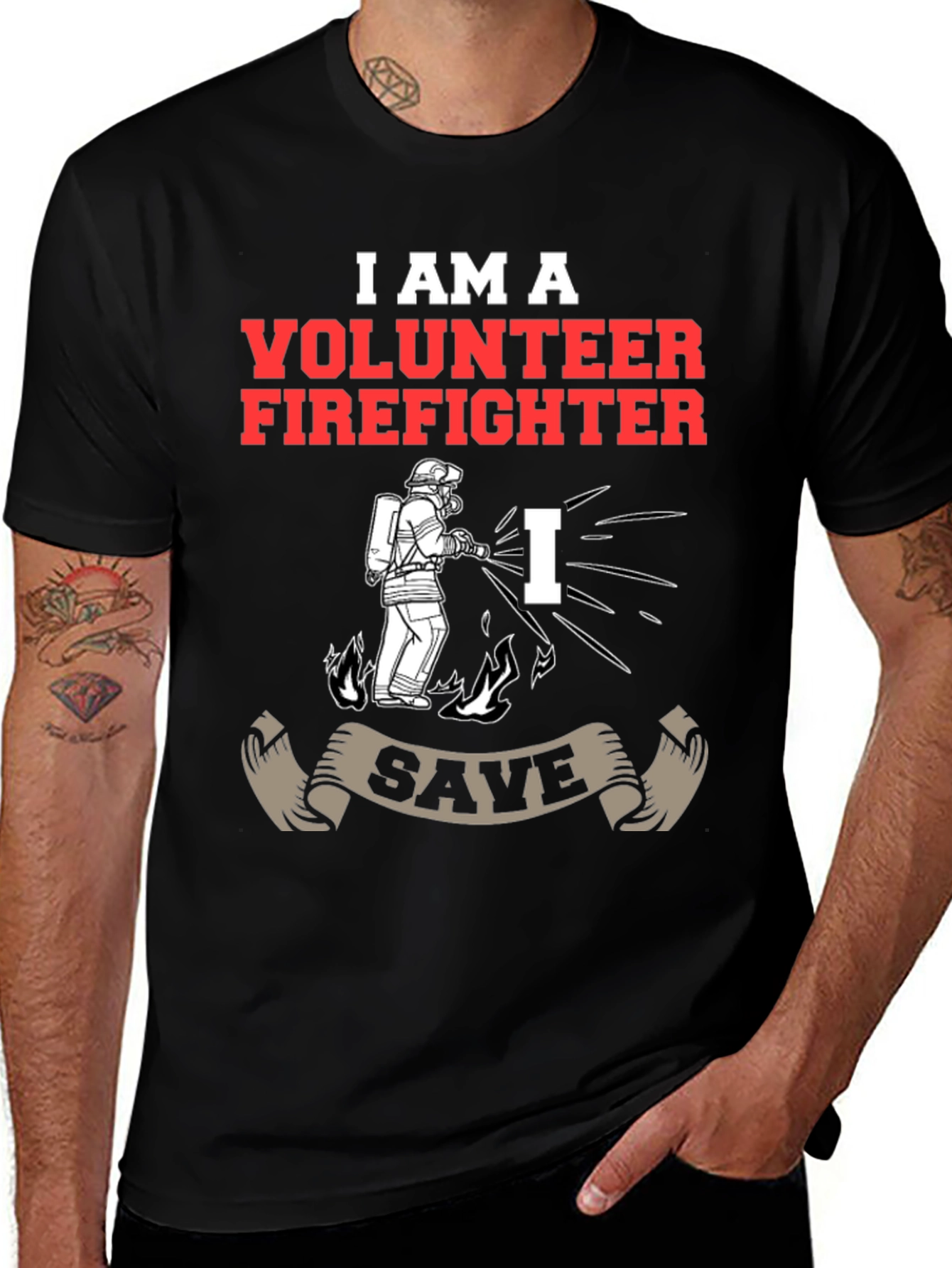 Variant 6 of Volunteer Firefighter Graphic T-Shirt