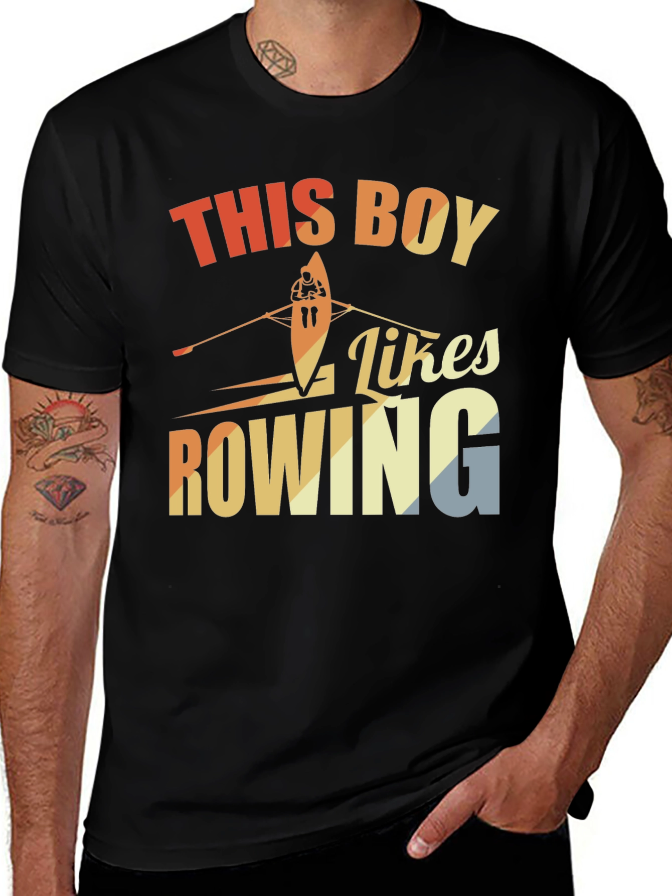 Variant 4 of Rowing Enthusiast T-Shirt: This Boy Likes Rowing