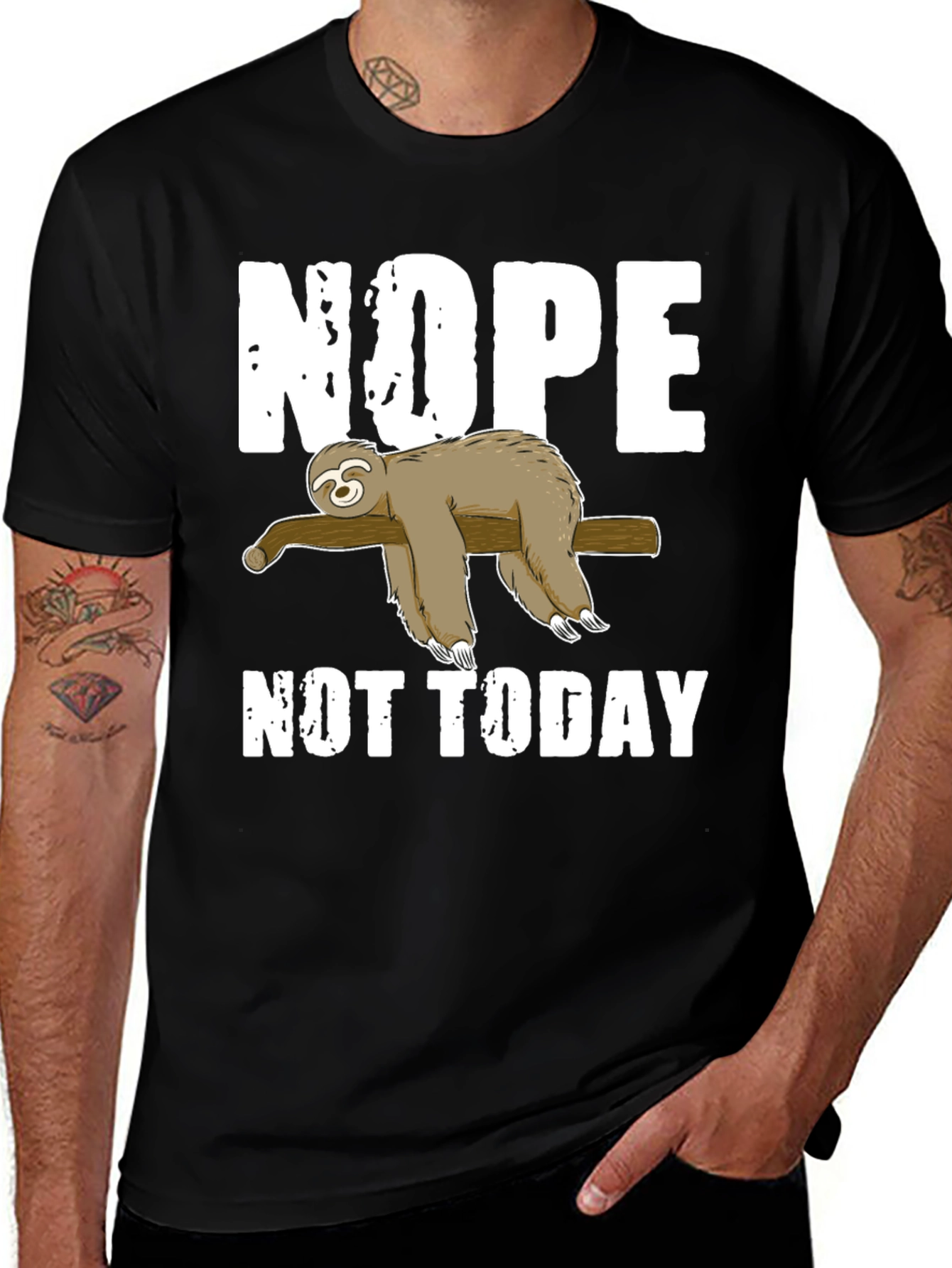 Variant 18 of Nope Not Today Sloth Graphic T-Shirt Lazy Day Tee