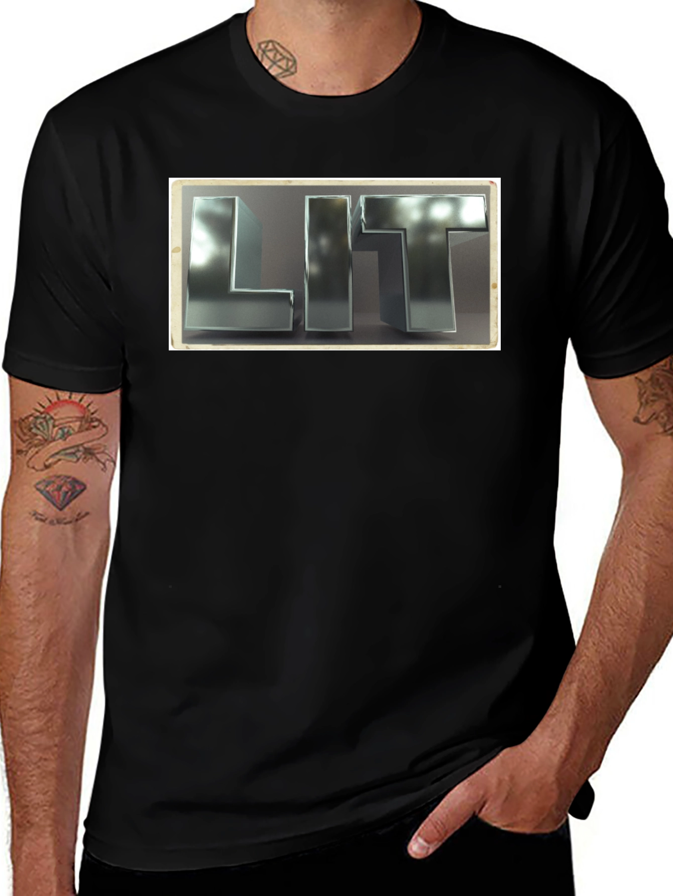 Variant 16 of LIT Graphic Tee - Black