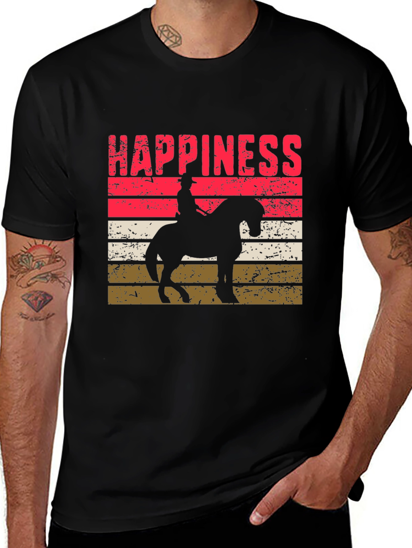 Variant 27 of Happiness Horse Rider Silhouette T-Shirt