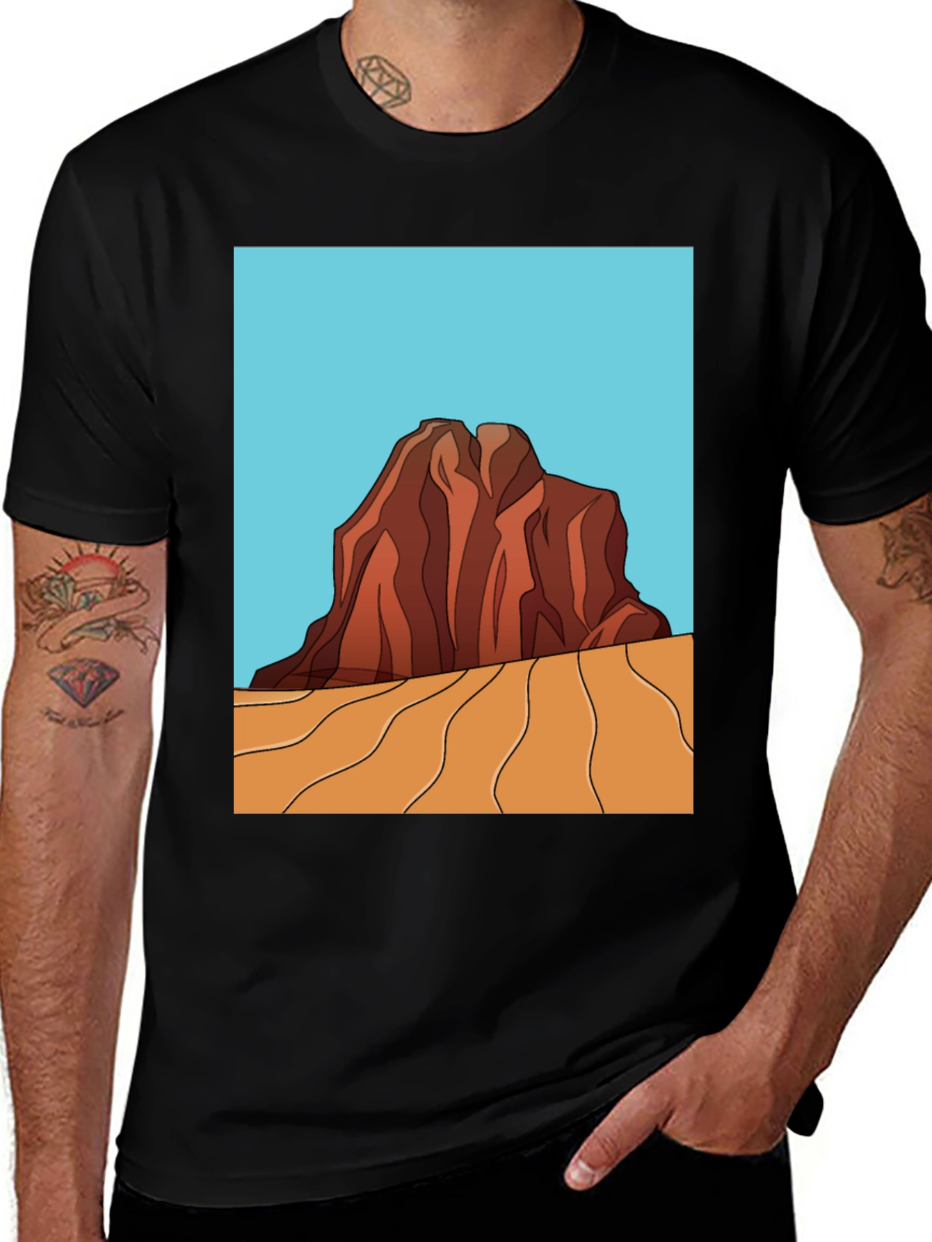 Variant 9 of Desert Rock Graphic T-Shirt - Black