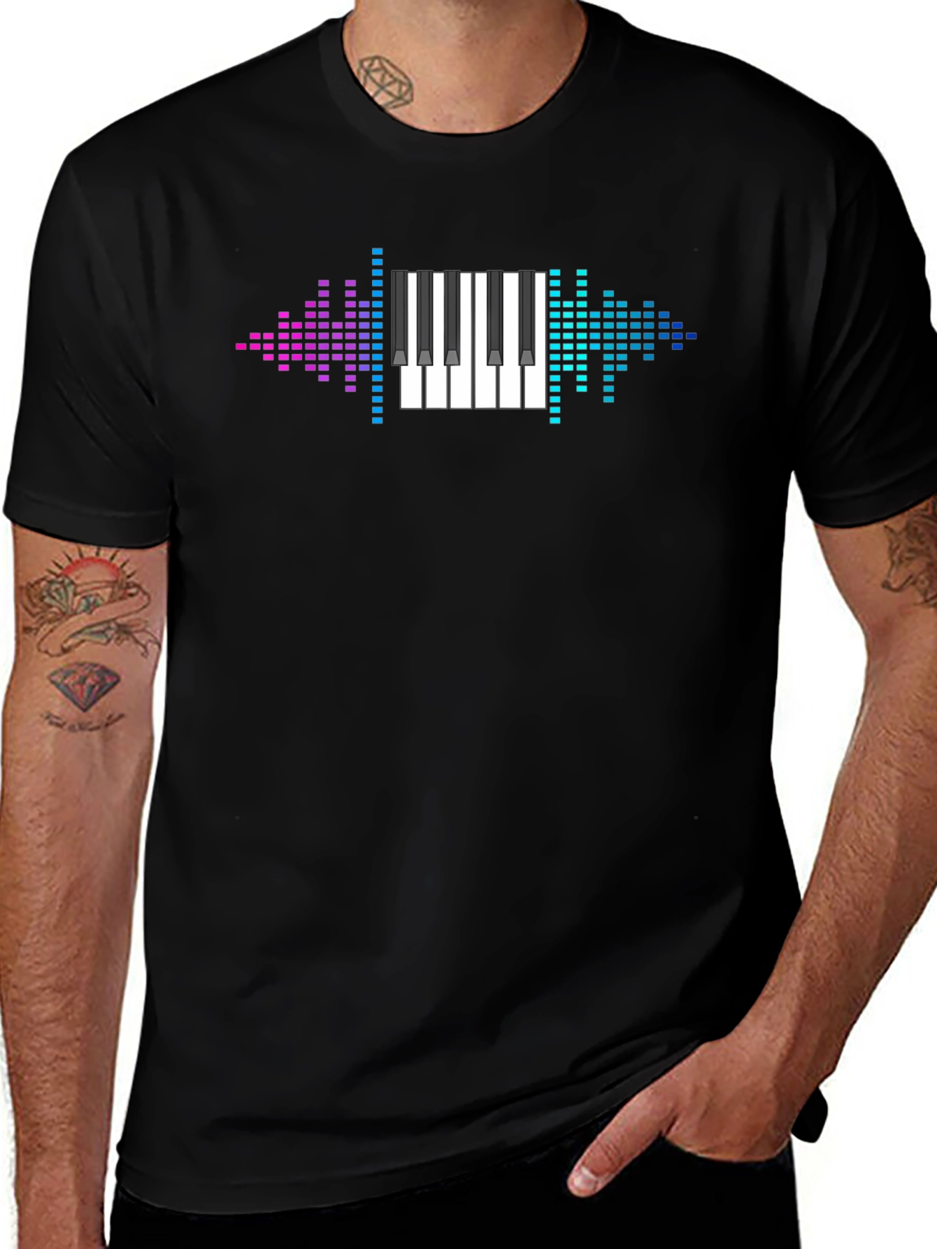 Variant 11 of Piano Keyboard Graphic Tee - Music Lover's T-Shirt