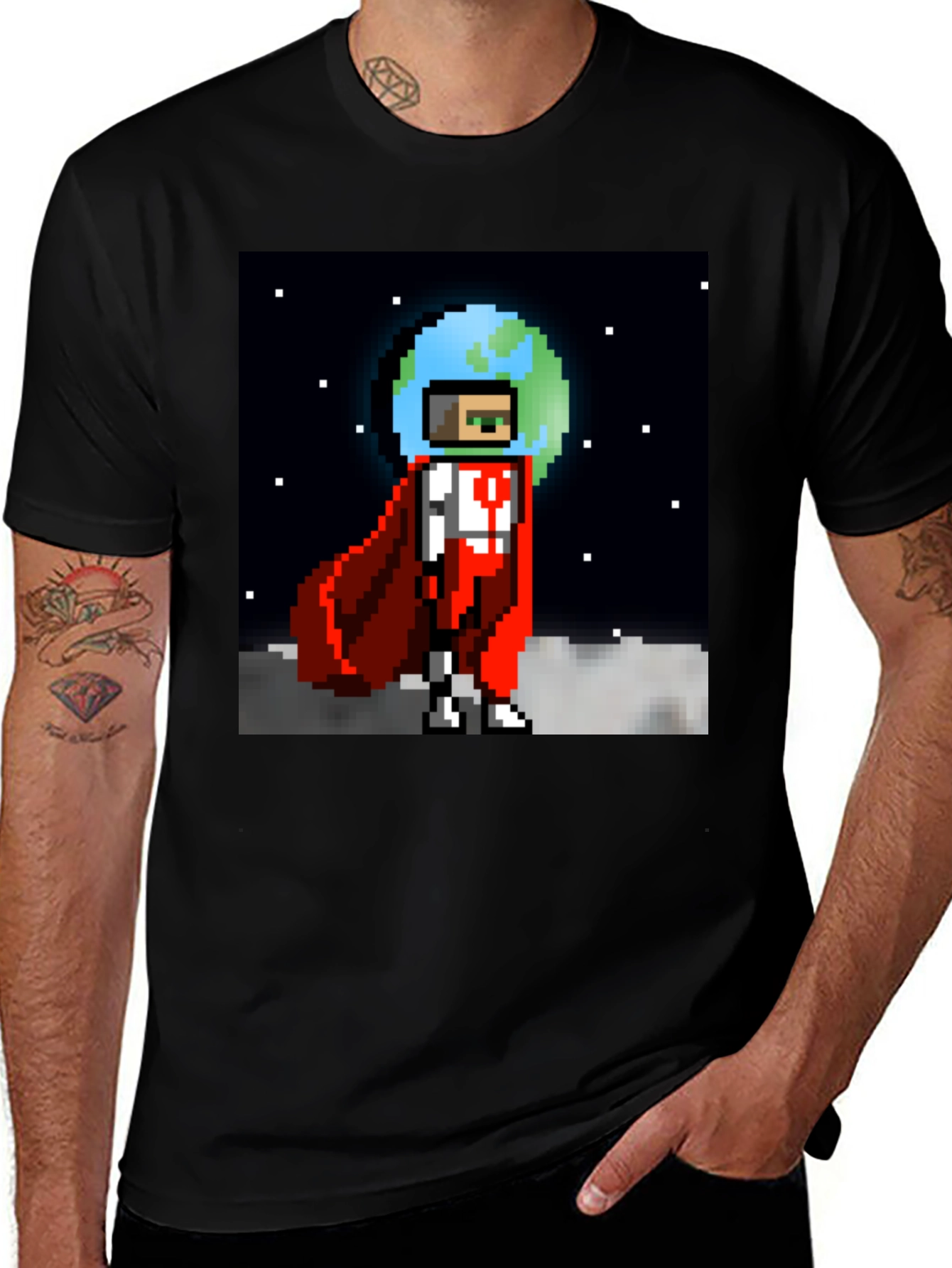 Variant 20 of Pixel Art Earth Hero Graphic Tee