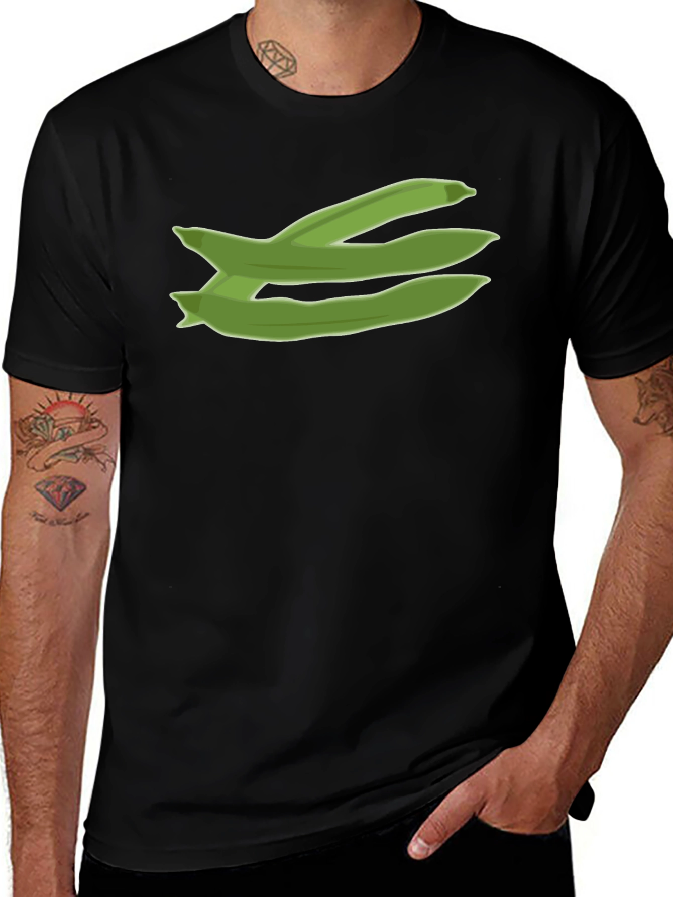 Variant 11 of Green Beans Graphic Tee - Unisex Black T-Shirt