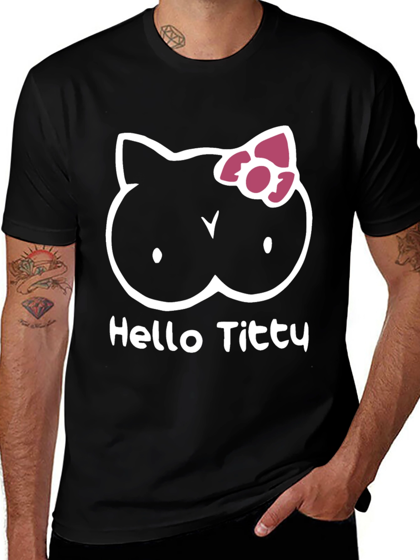 Variant 17 of Hello Titty Graphic Tee - Adult Humor Novelty T-Shirt