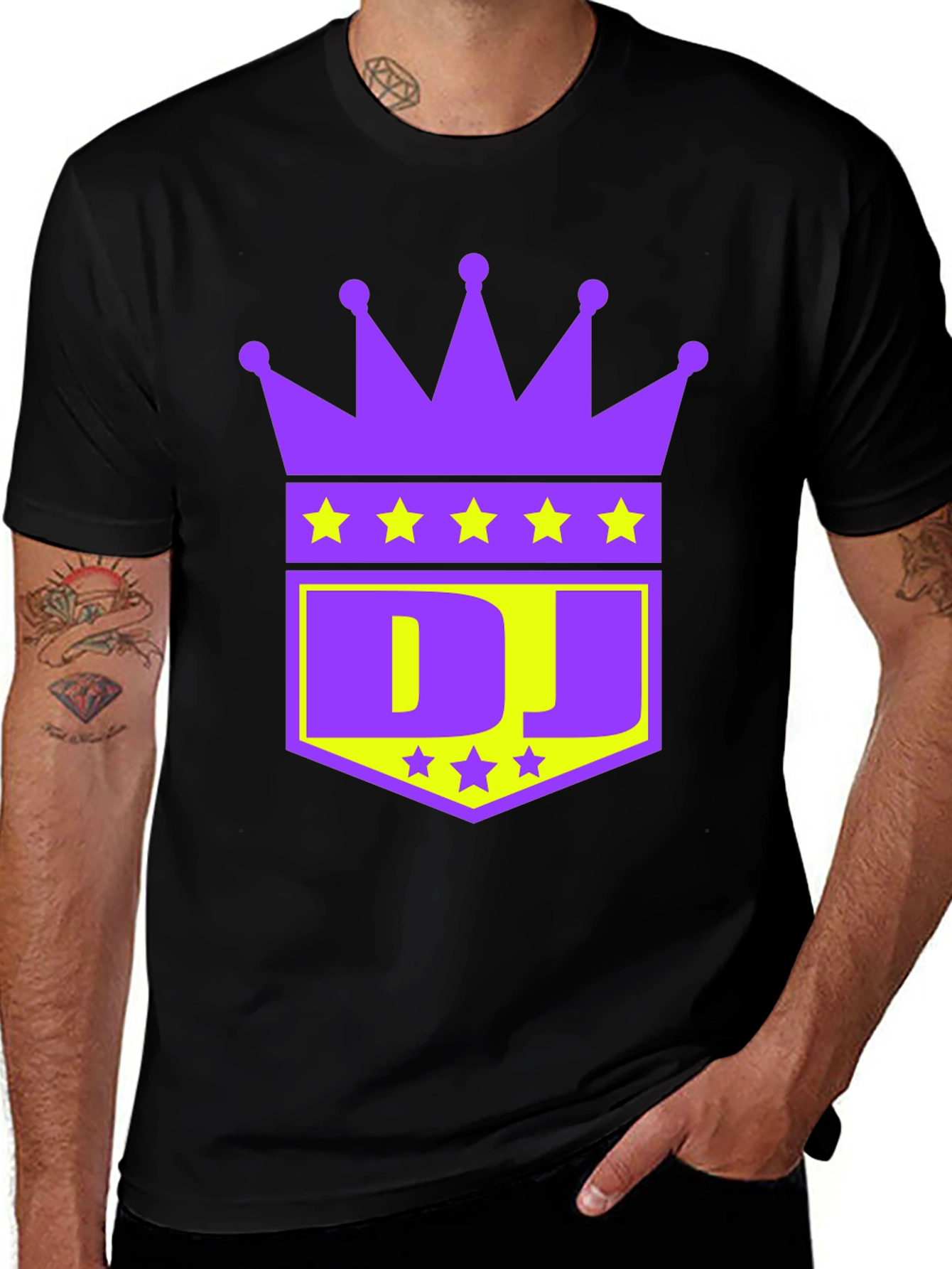 DJ Crown Graphic Tee - Purple and Gold