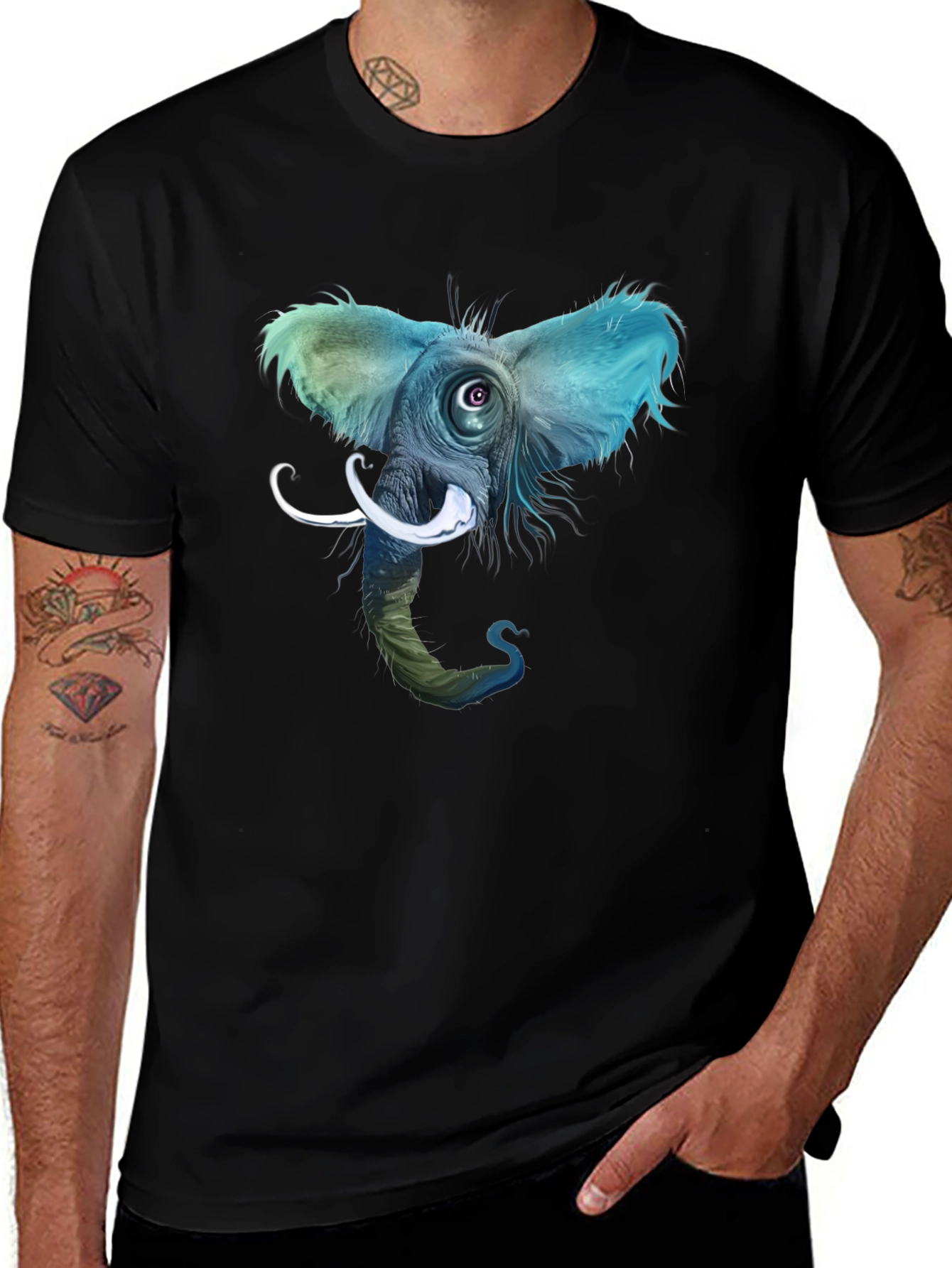 Variant 22 of Elephant Head Graphic T-Shirt - Unique Design