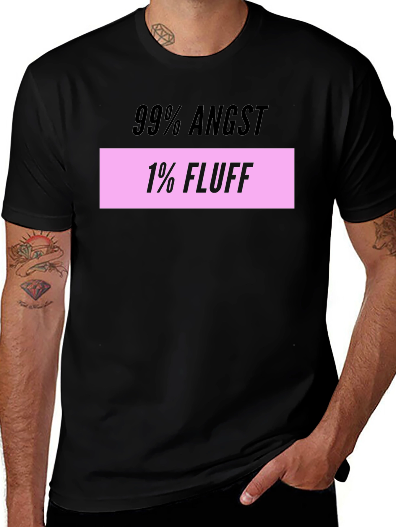 Variant 22 of Angst and Fluff T-Shirt, Mens Black Tee