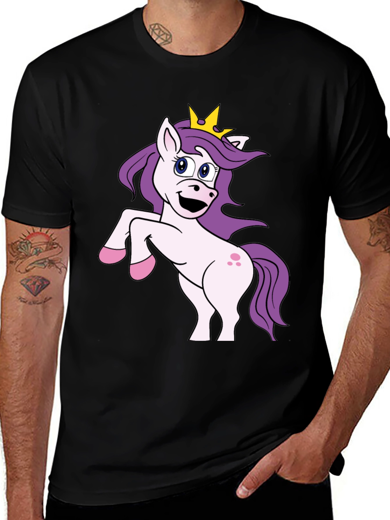 Variant 13 of Unicorn Graphic Black T-Shirt