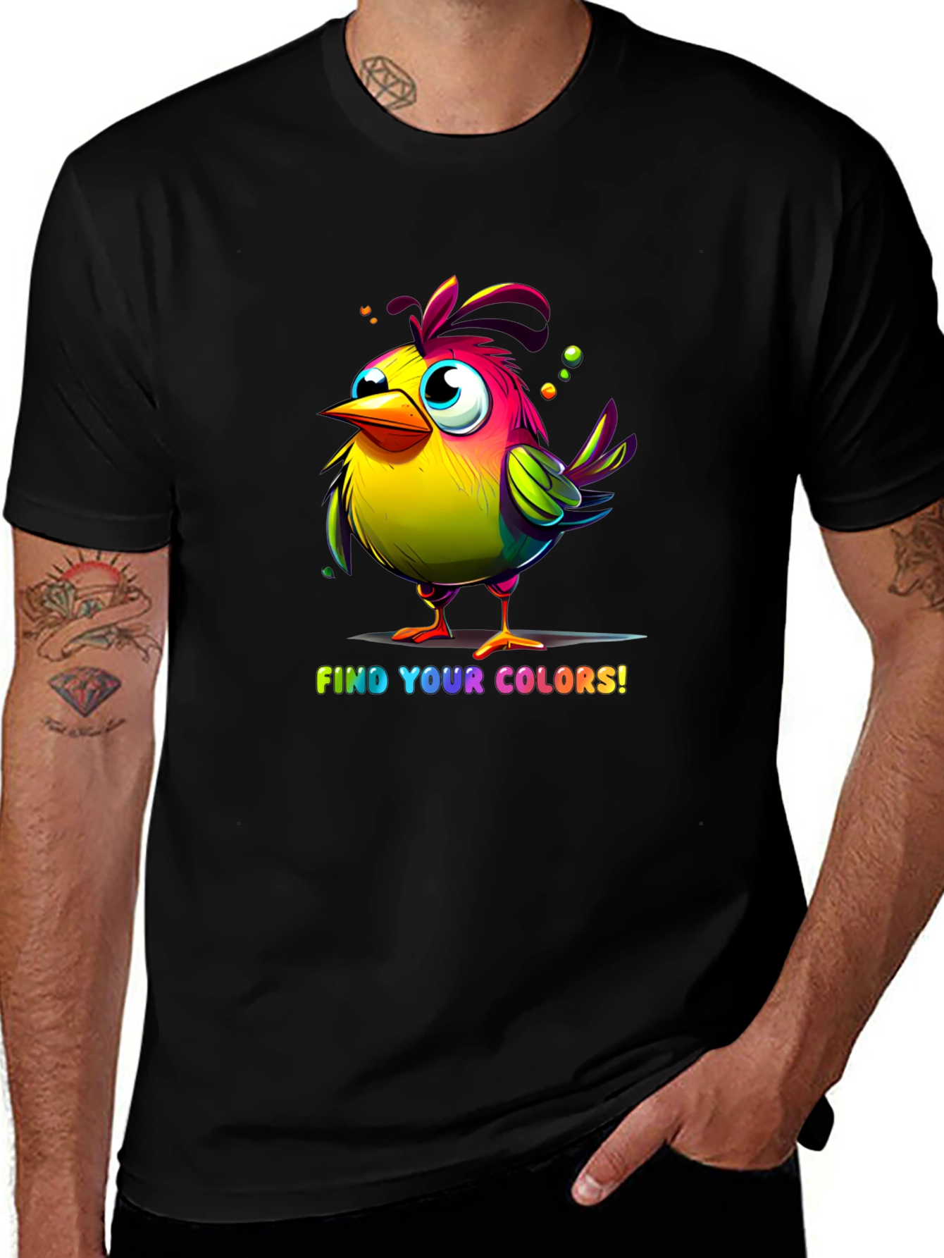 Variant 2 of Colorful Bird T-Shirt - Find Your Colors!