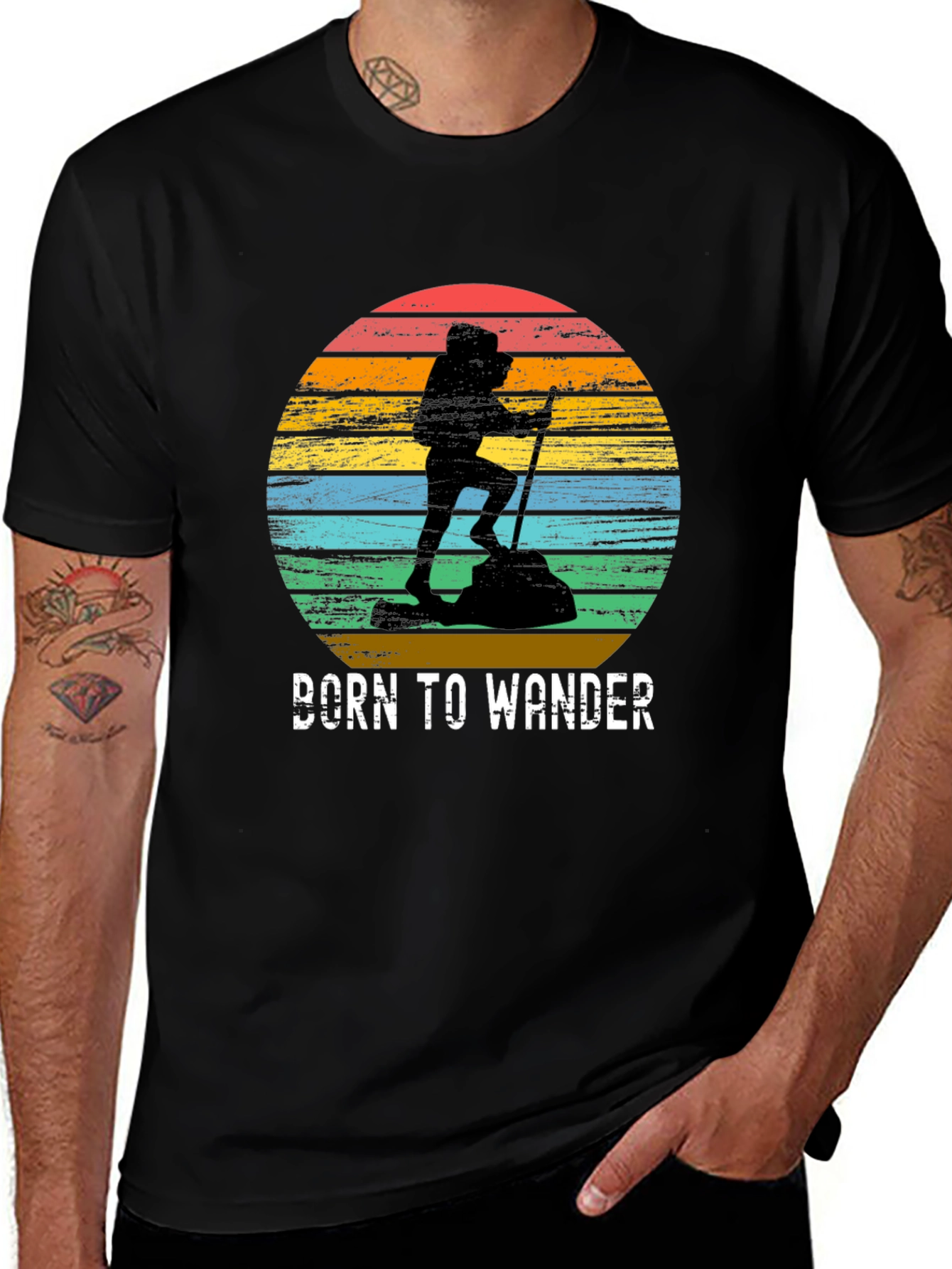 Variant 10 of Born to Wander Hiking T-Shirt