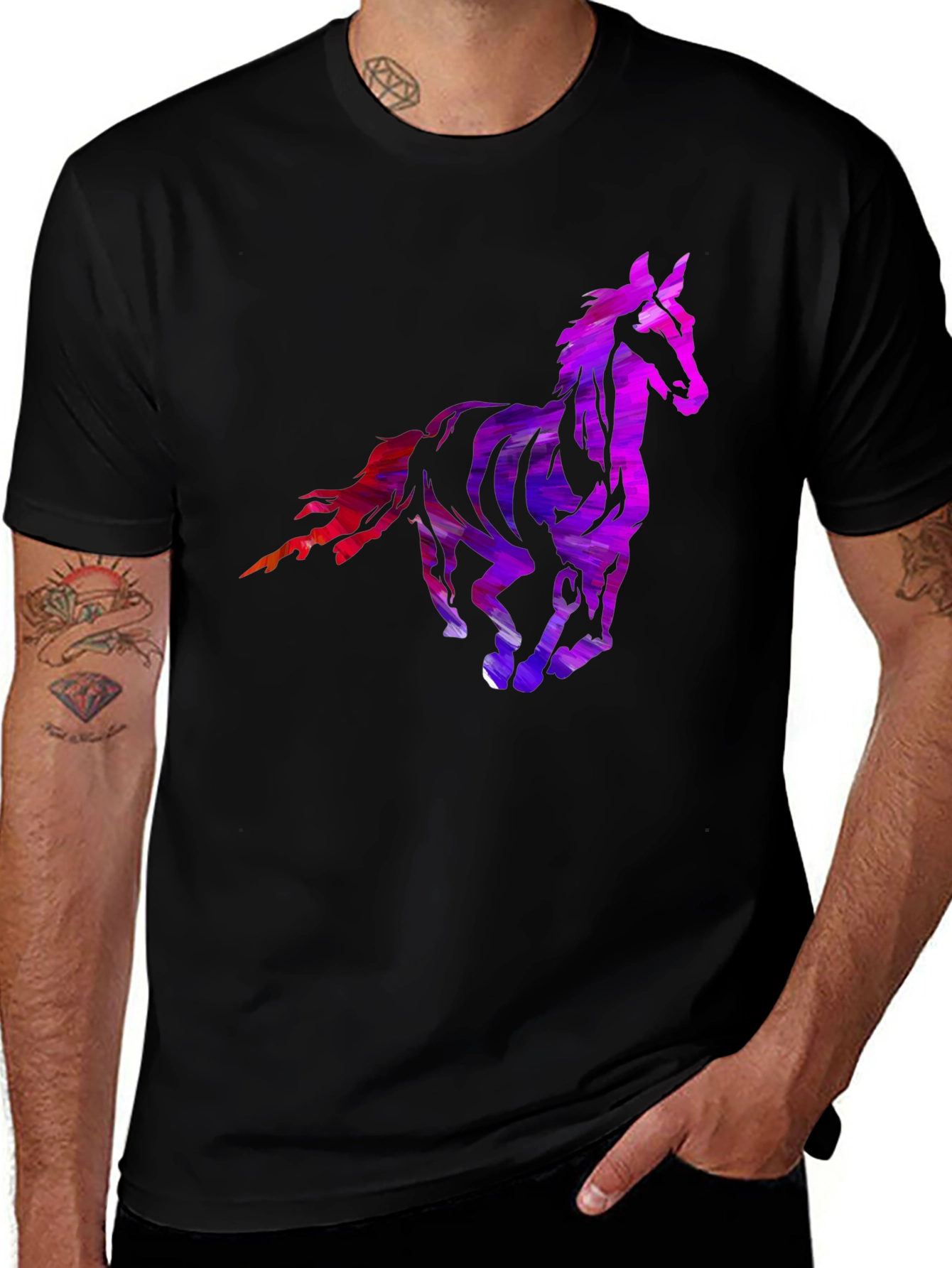 Variant 8 of Abstract Horse Graphic Tee - Stylish Men's T-Shirt