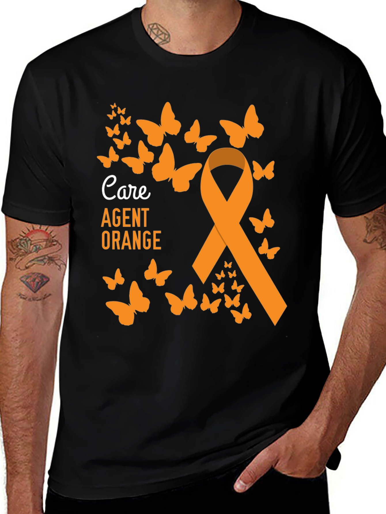 Agent Orange Awareness Butterfly Ribbon Tee