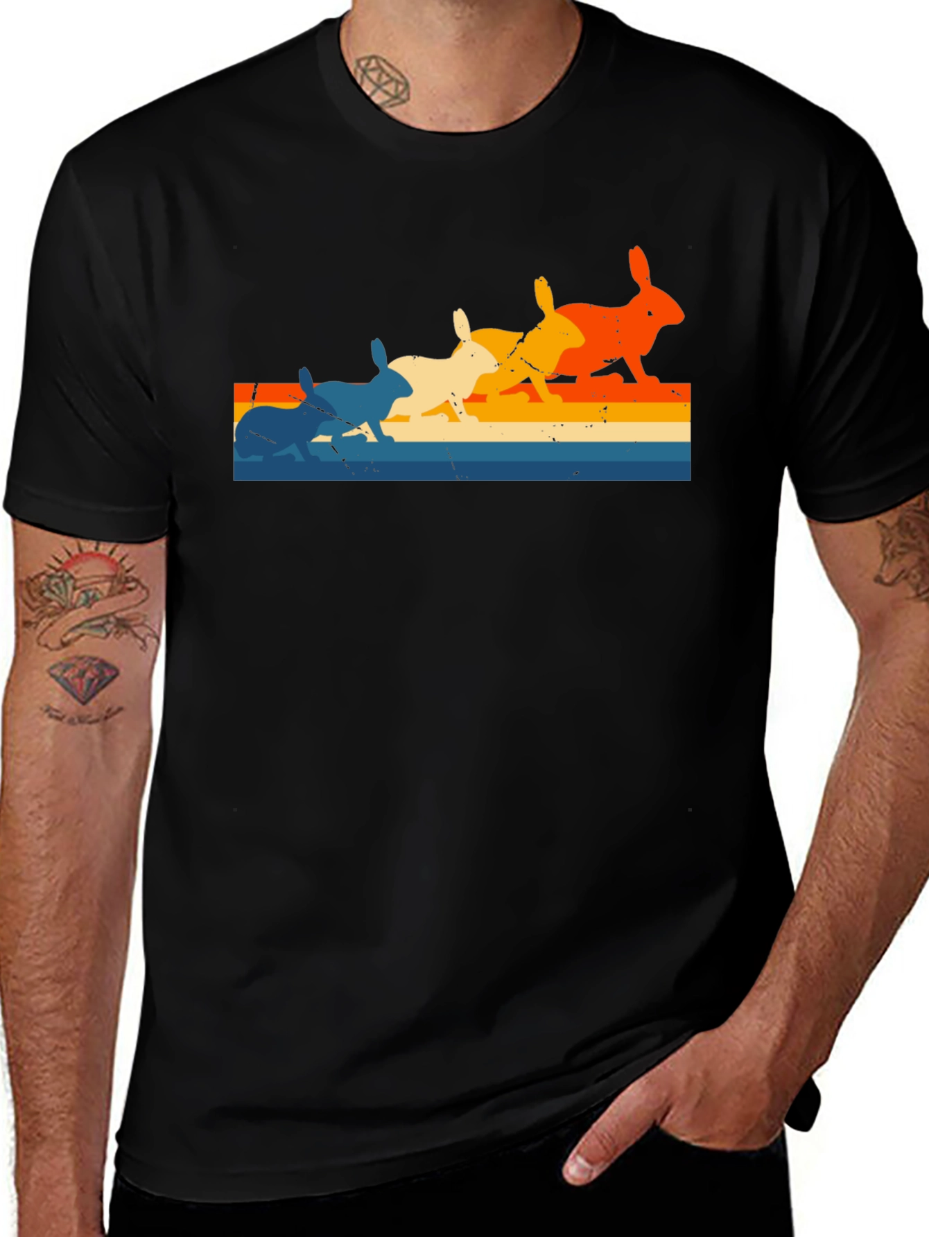 Retro Rabbit Stripe T-Shirt