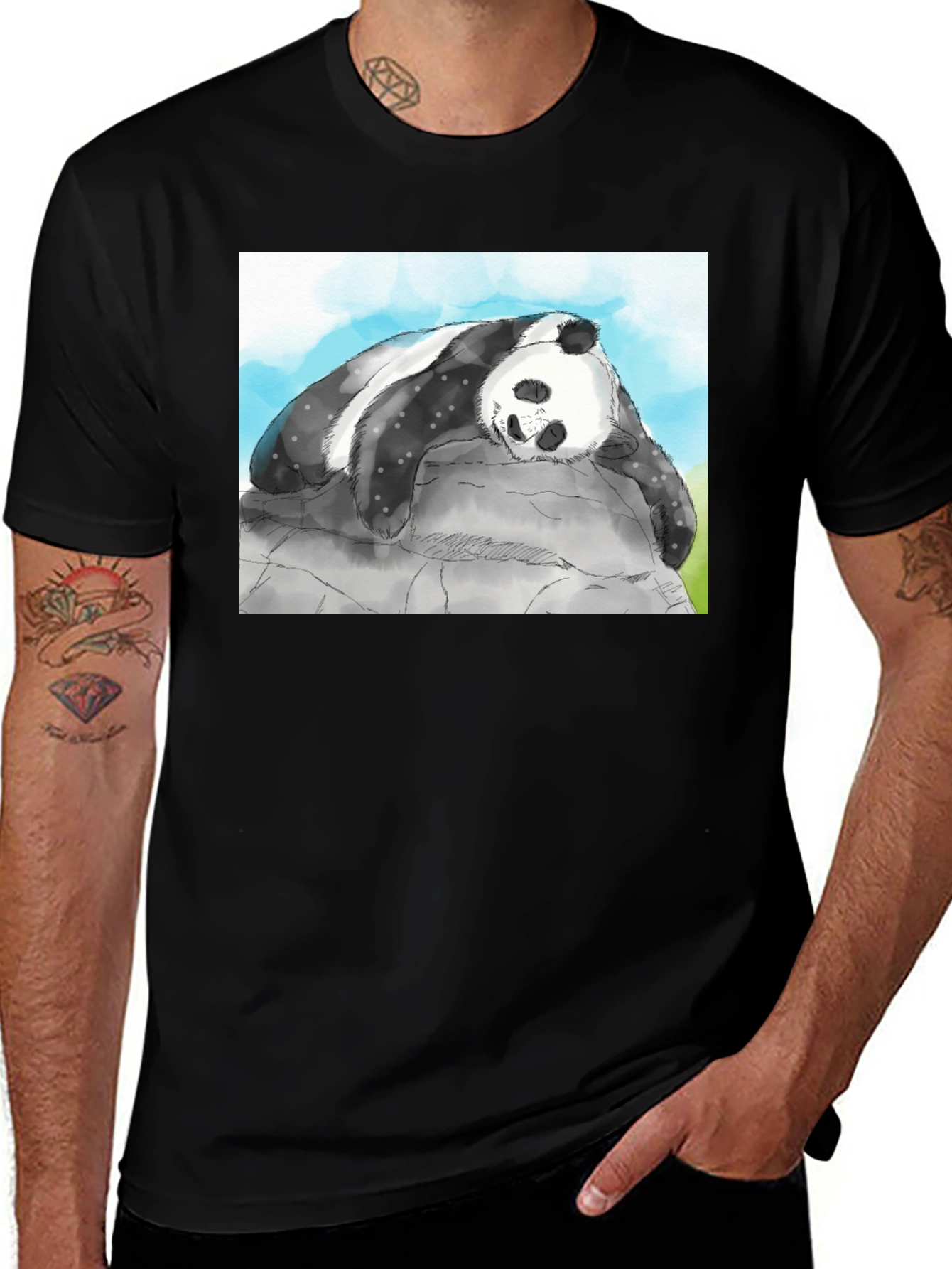 Variant 3 of Panda Nap T-Shirt - Cute Animal Graphic Tee