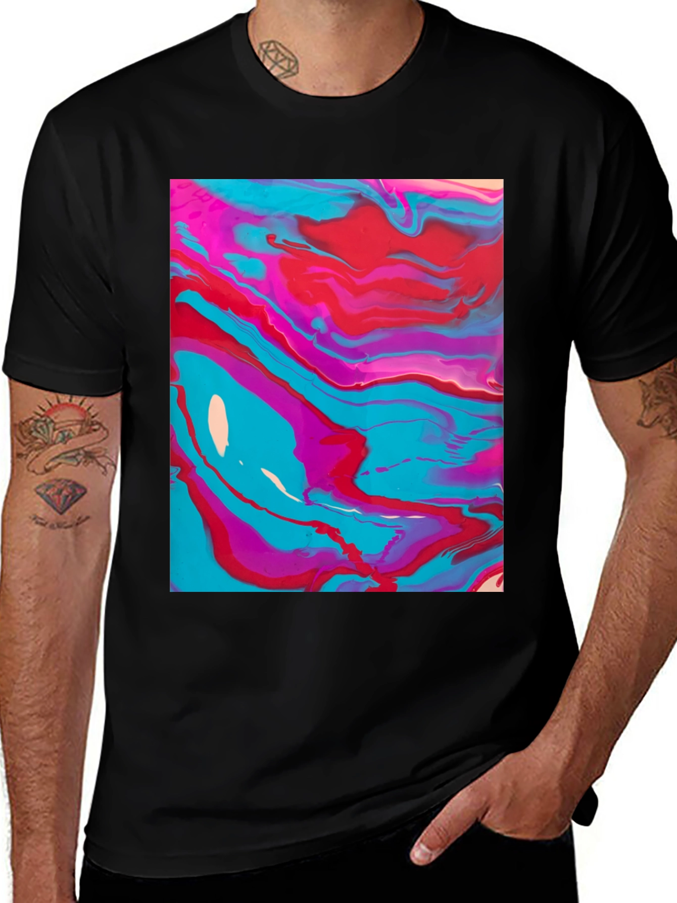 Variant 13 of Abstract Art Tee - Fluid Design