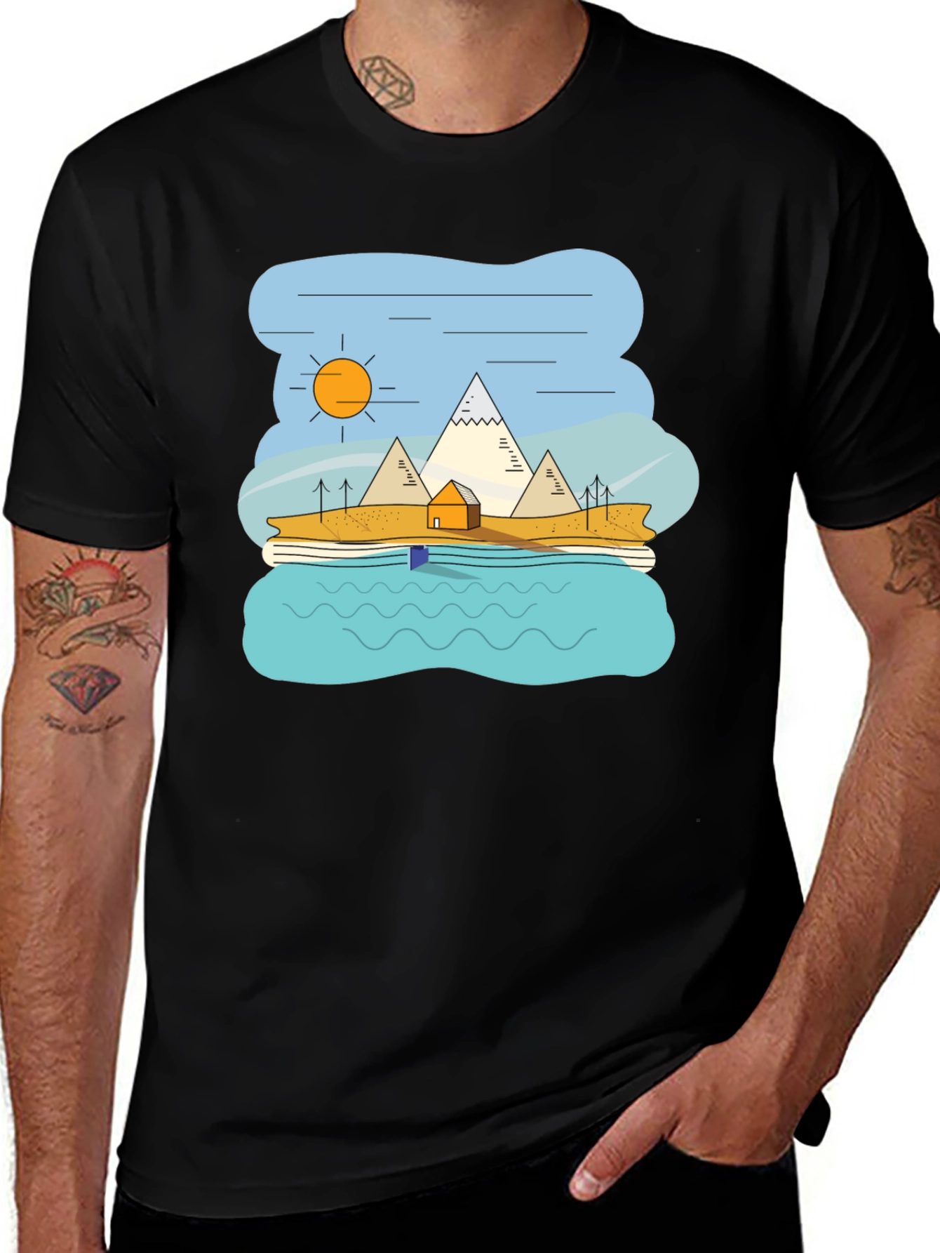 Variant 11 of Mountain Landscape Graphic T-Shirt