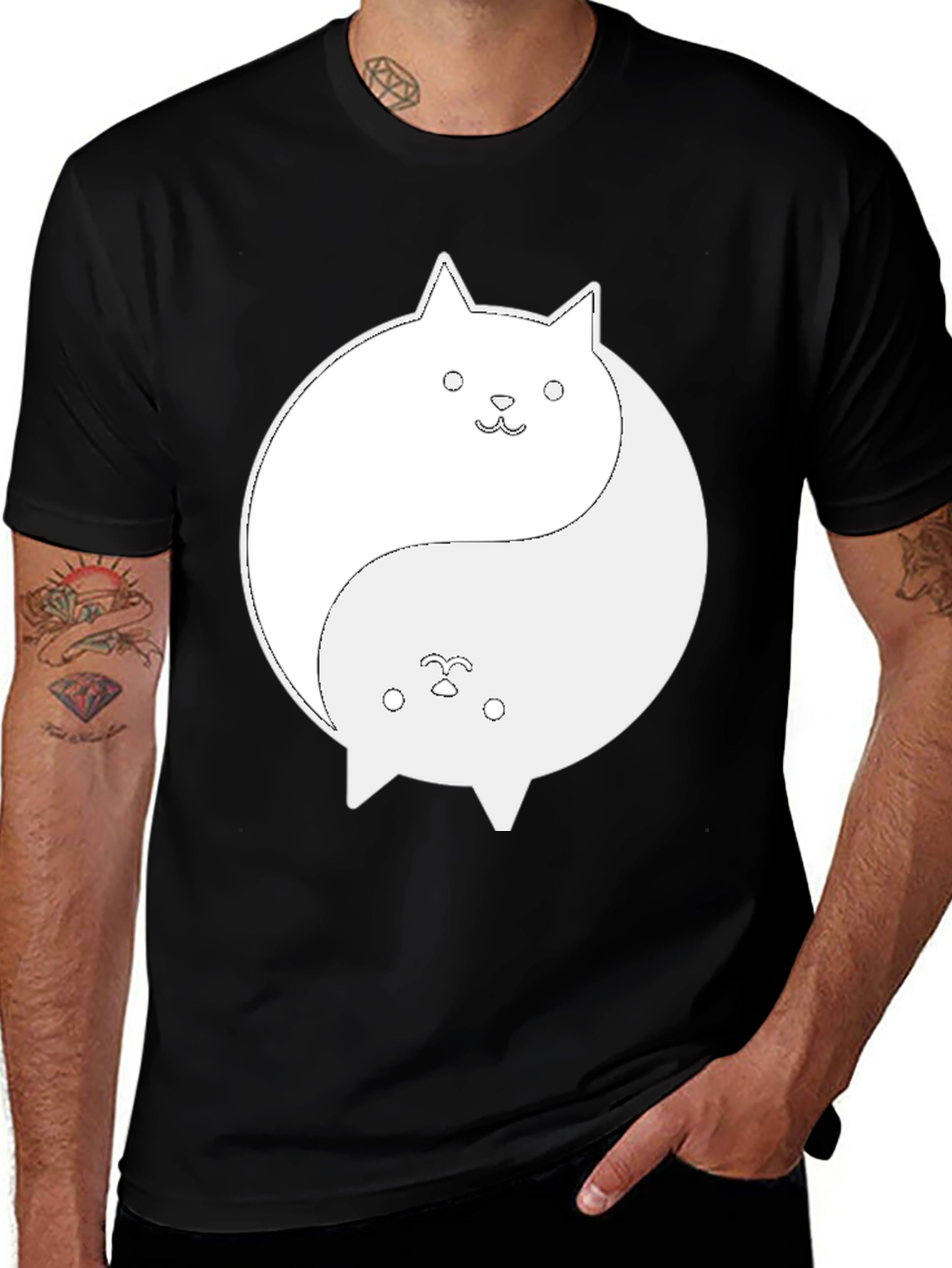 Variant 23 of Yin Yang Cat Graphic Tee