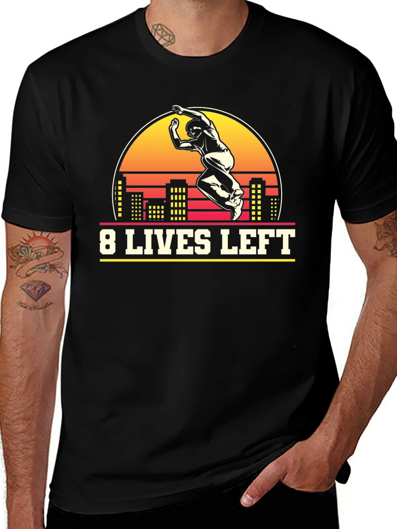 Variant 24 of 8 Lives Left Graphic T-Shirt - Urban Stunt Design