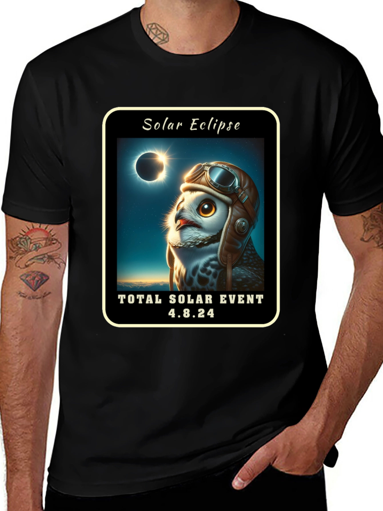 Variant 18 of Solar Eclipse Owl T-Shirt 4.8.24