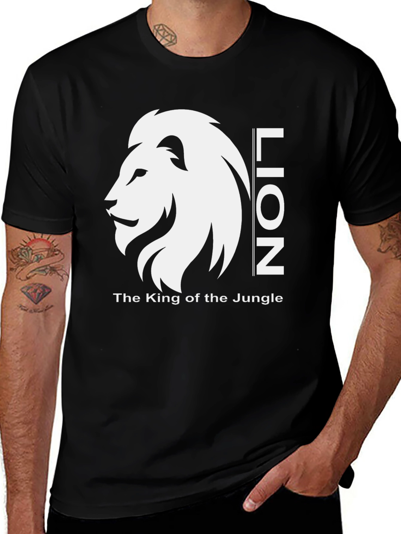 Variant 24 of Lion King of the Jungle Black Graphic Tee