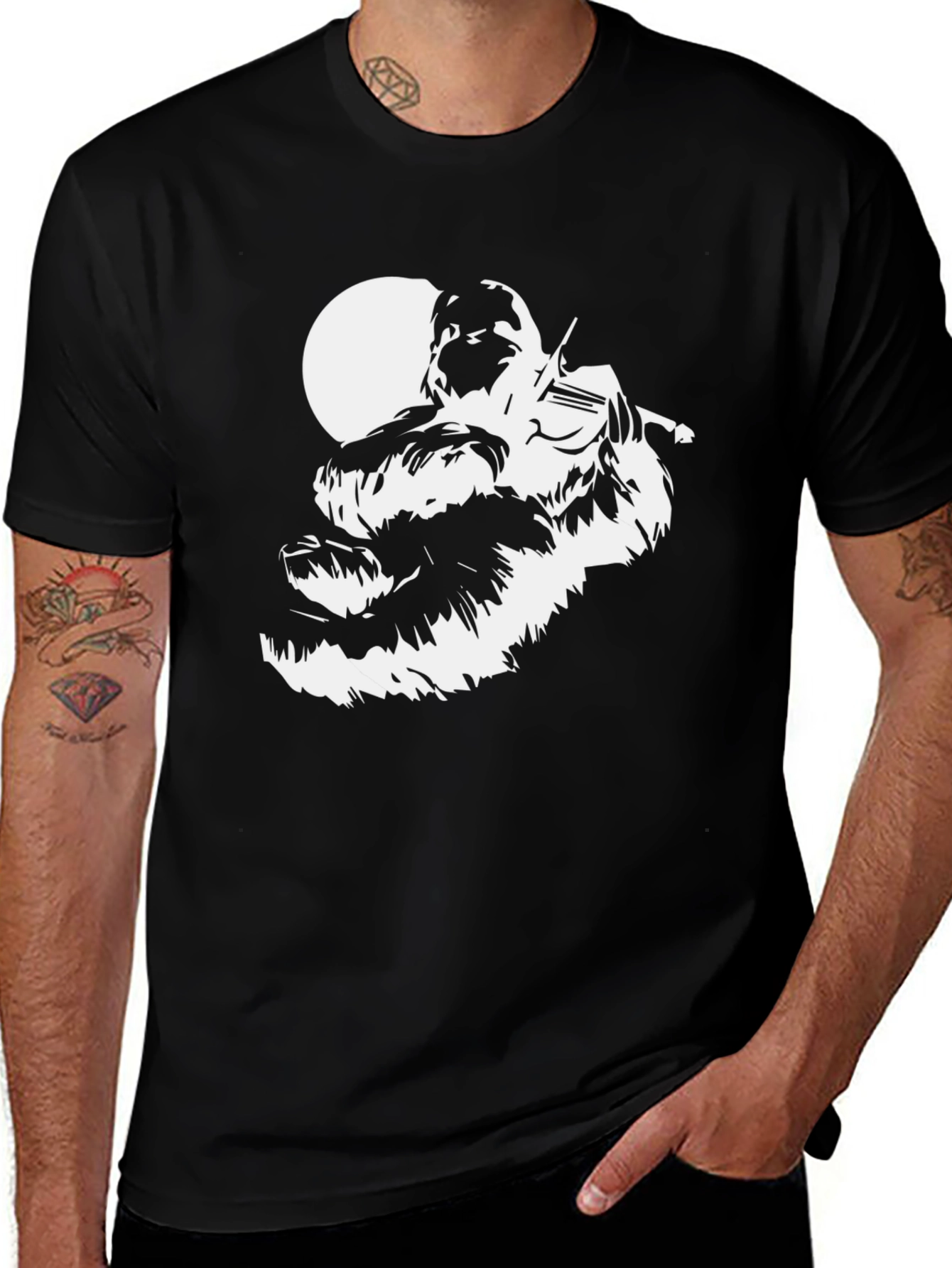 Wookiee Fiddler Graphic Tee - Black Cotton Blend