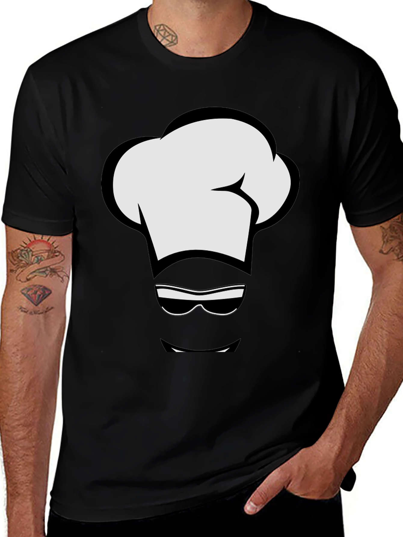 Chef Hat Cool Design Black T-Shirt