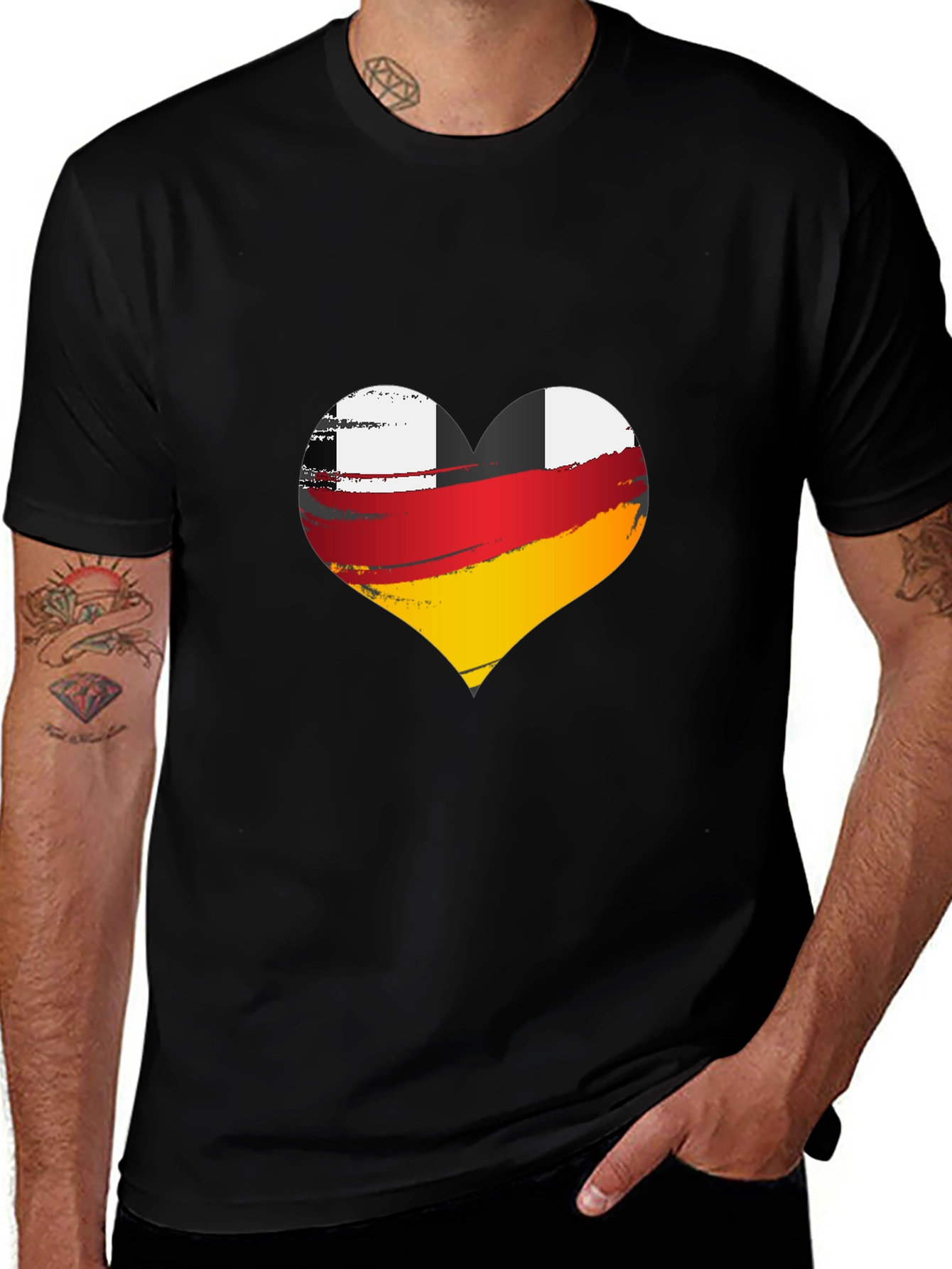 German Flag Heart T-Shirt - Love Germany