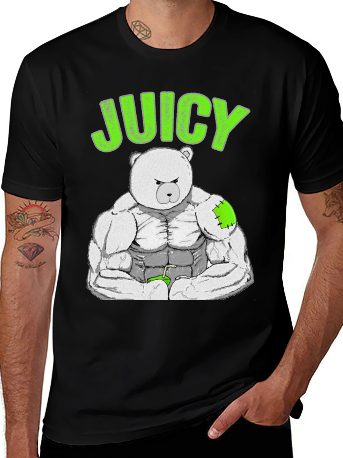 Variant 30 of Juicy Buff Bear T-Shirt - Funny Gym Tee