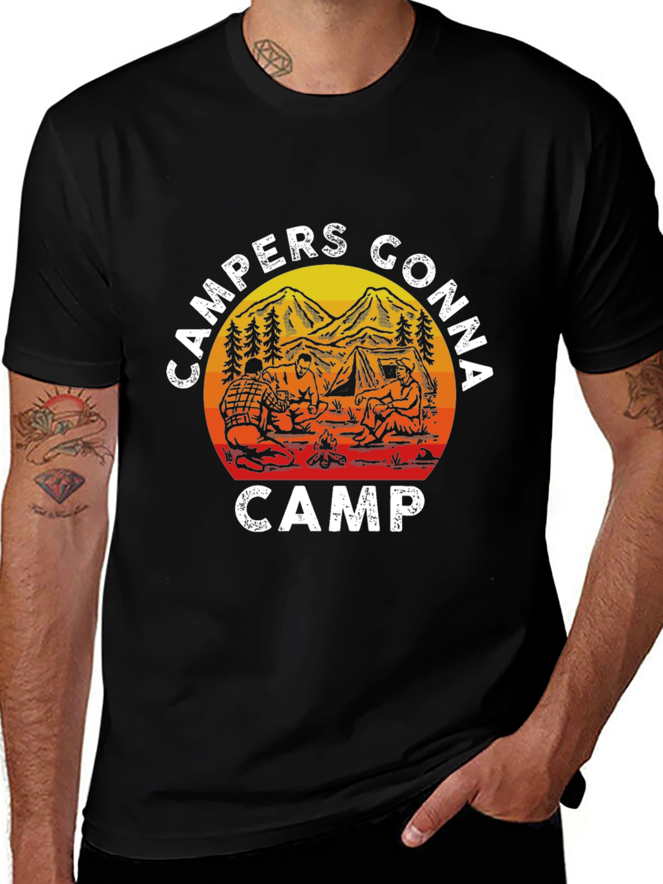 Variant 20 of Campers Gonna Camp T-Shirt - Black