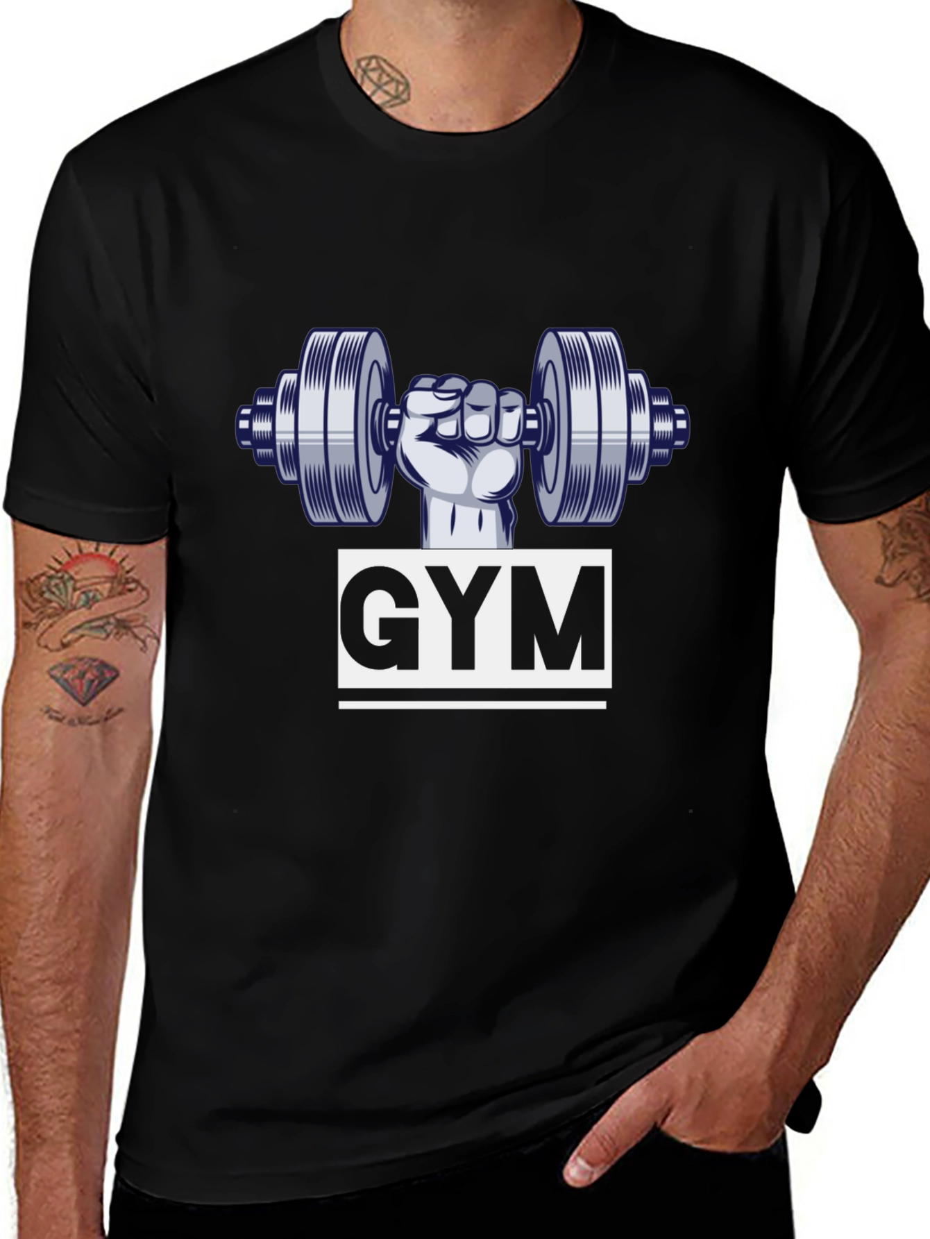 Variant 17 of GYM Graphic Tee - Black Workout Shirt for Men