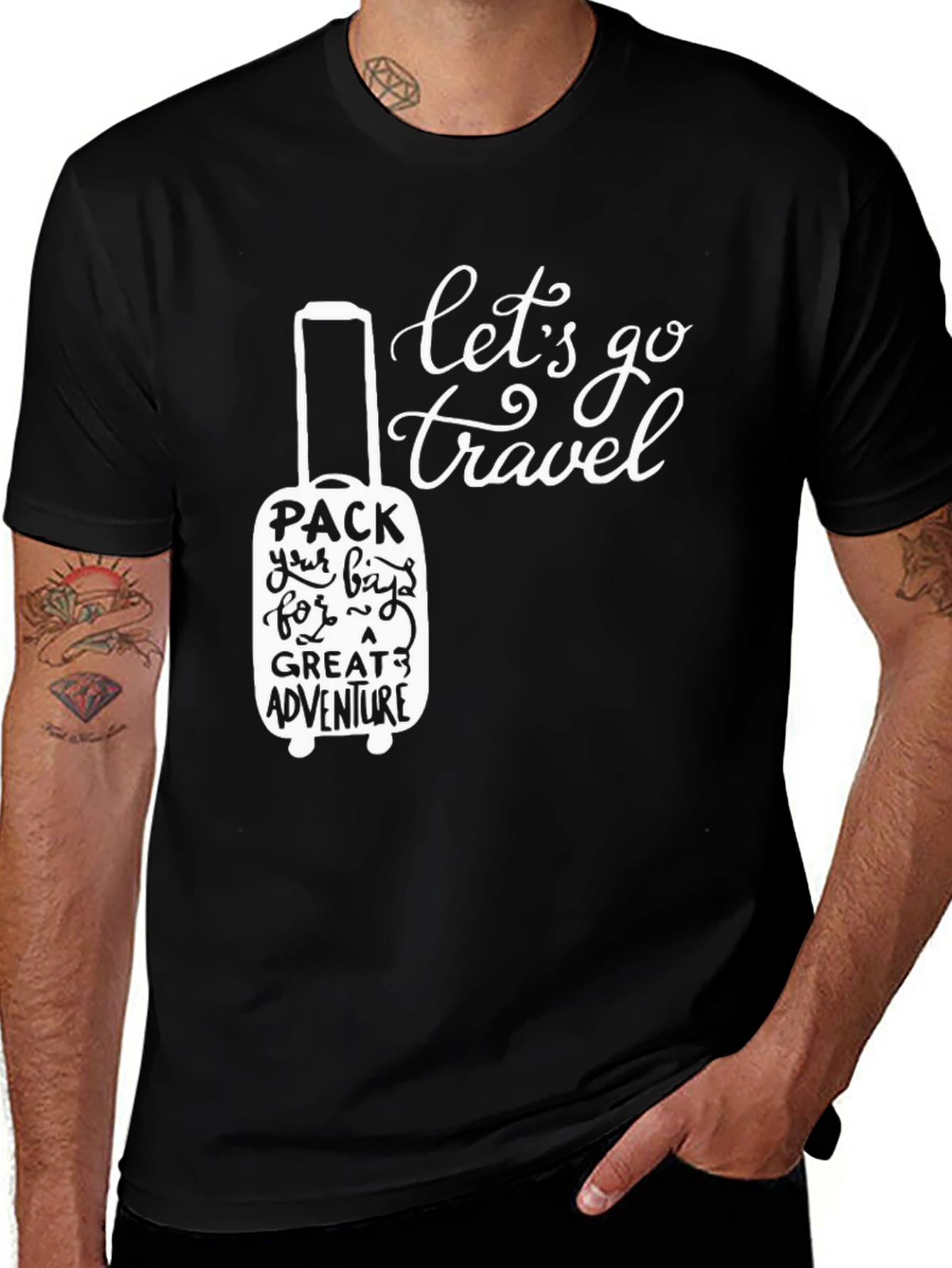 Variant 23 of Let's Go Travel T-Shirt - Adventure Awaits