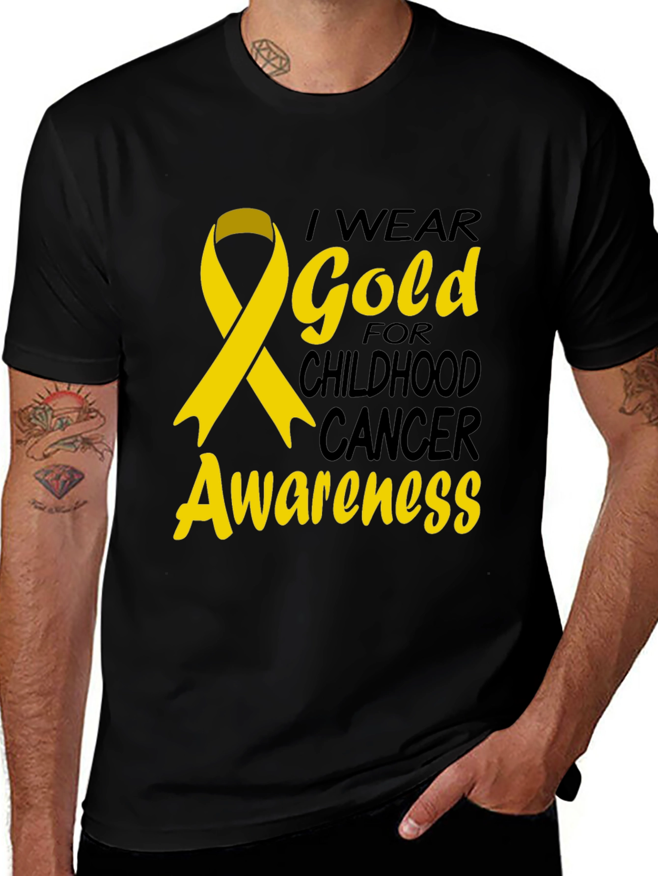 Gold Ribbon Childhood Cancer Awareness T-Shirt