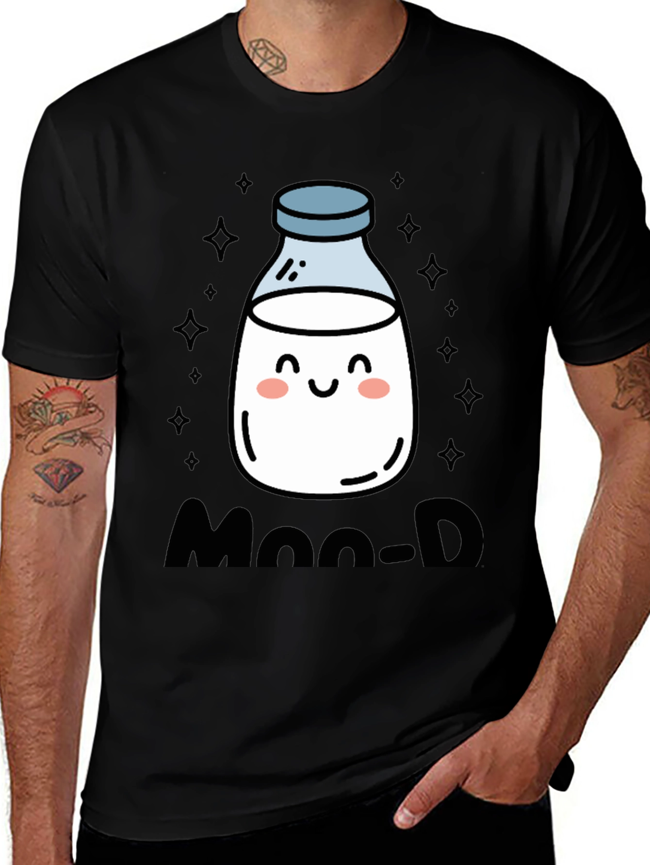Variant 15 of Moo-d Milk Bottle Graphic Tee - Black
