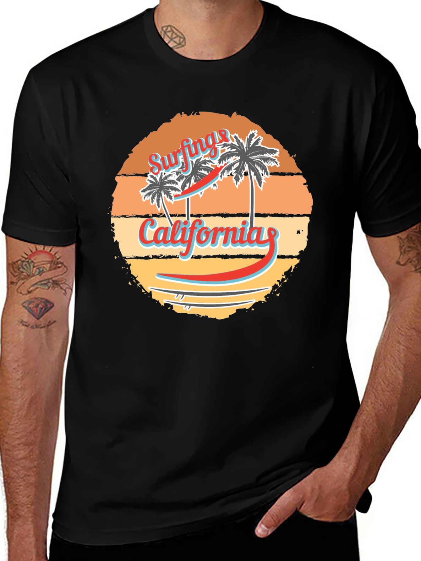 California Surfing Graphic Tee - Retro Design