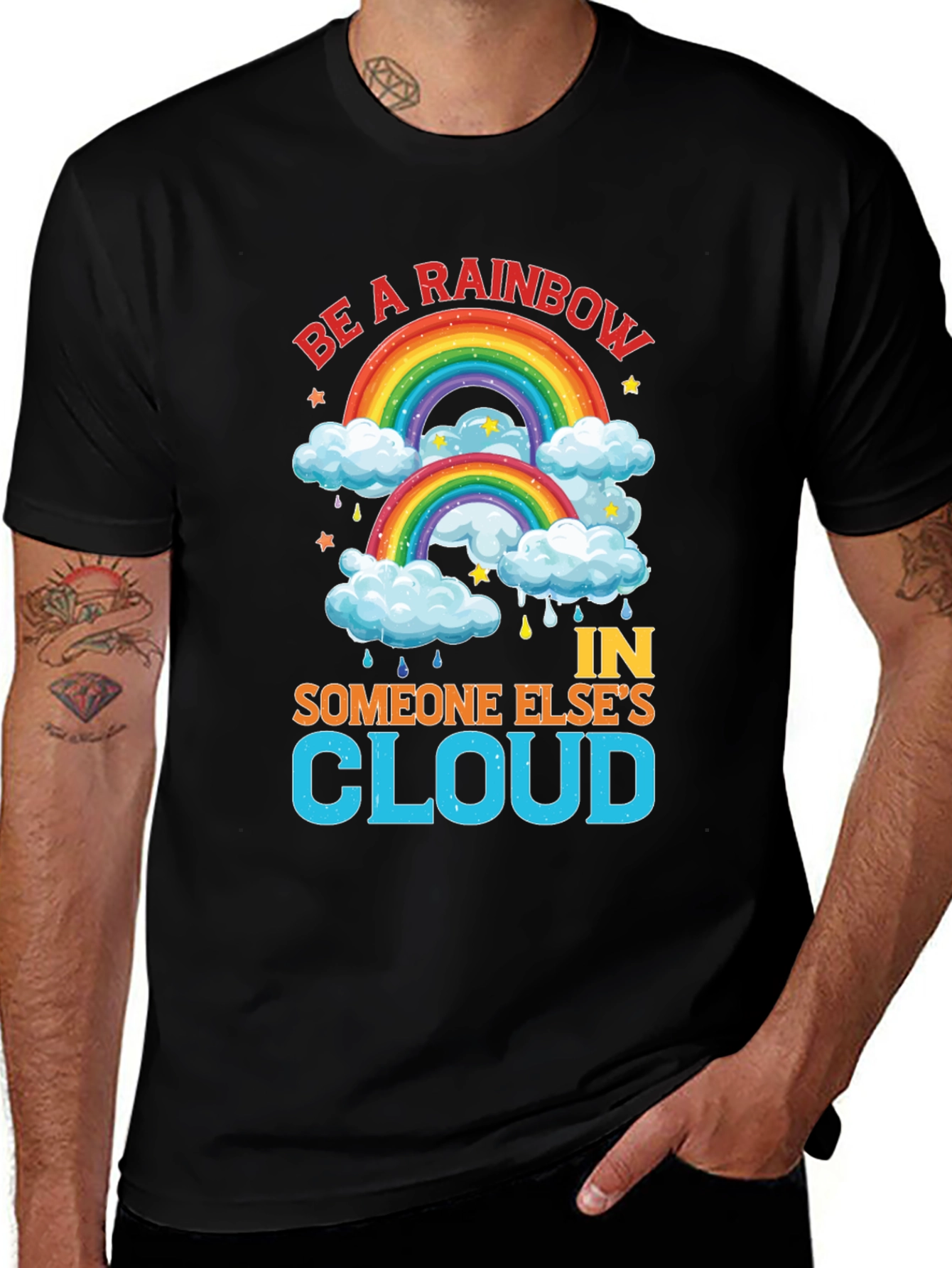 Variant 3 of Be a Rainbow T-Shirt - Inspirational Graphic Tee