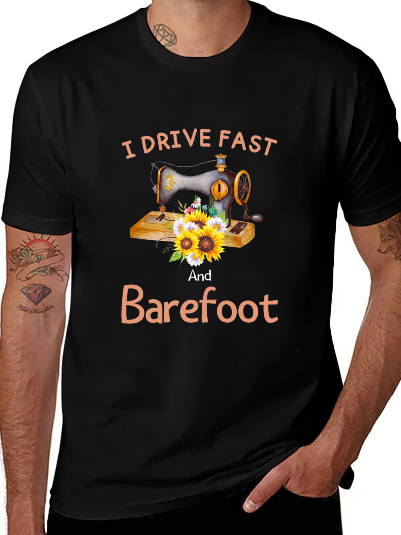 Variant 30 of I Drive Fast and Barefoot Graphic Tee