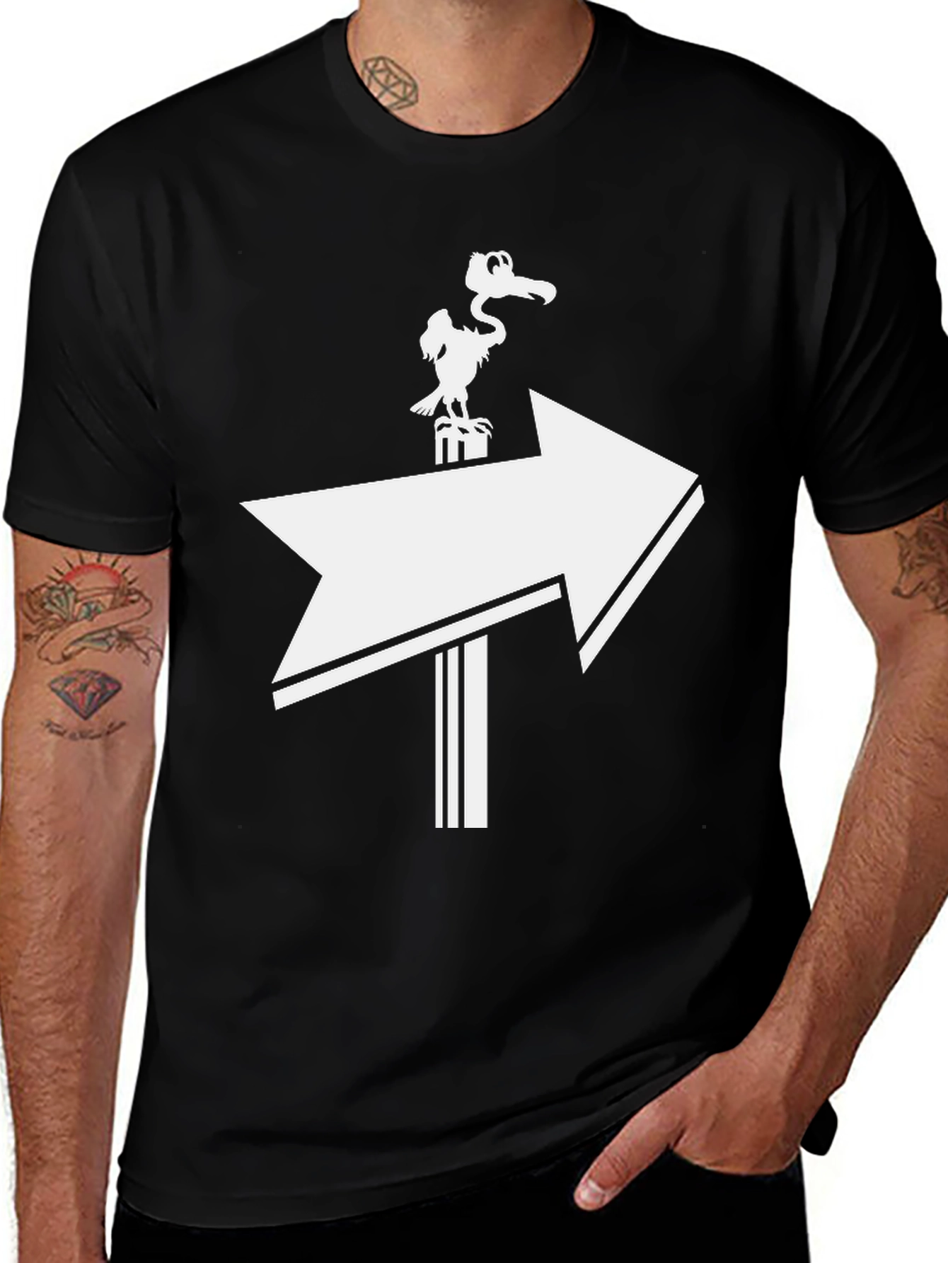 Variant 21 of Arrow Direction Funny Bird Graphic T-Shirt