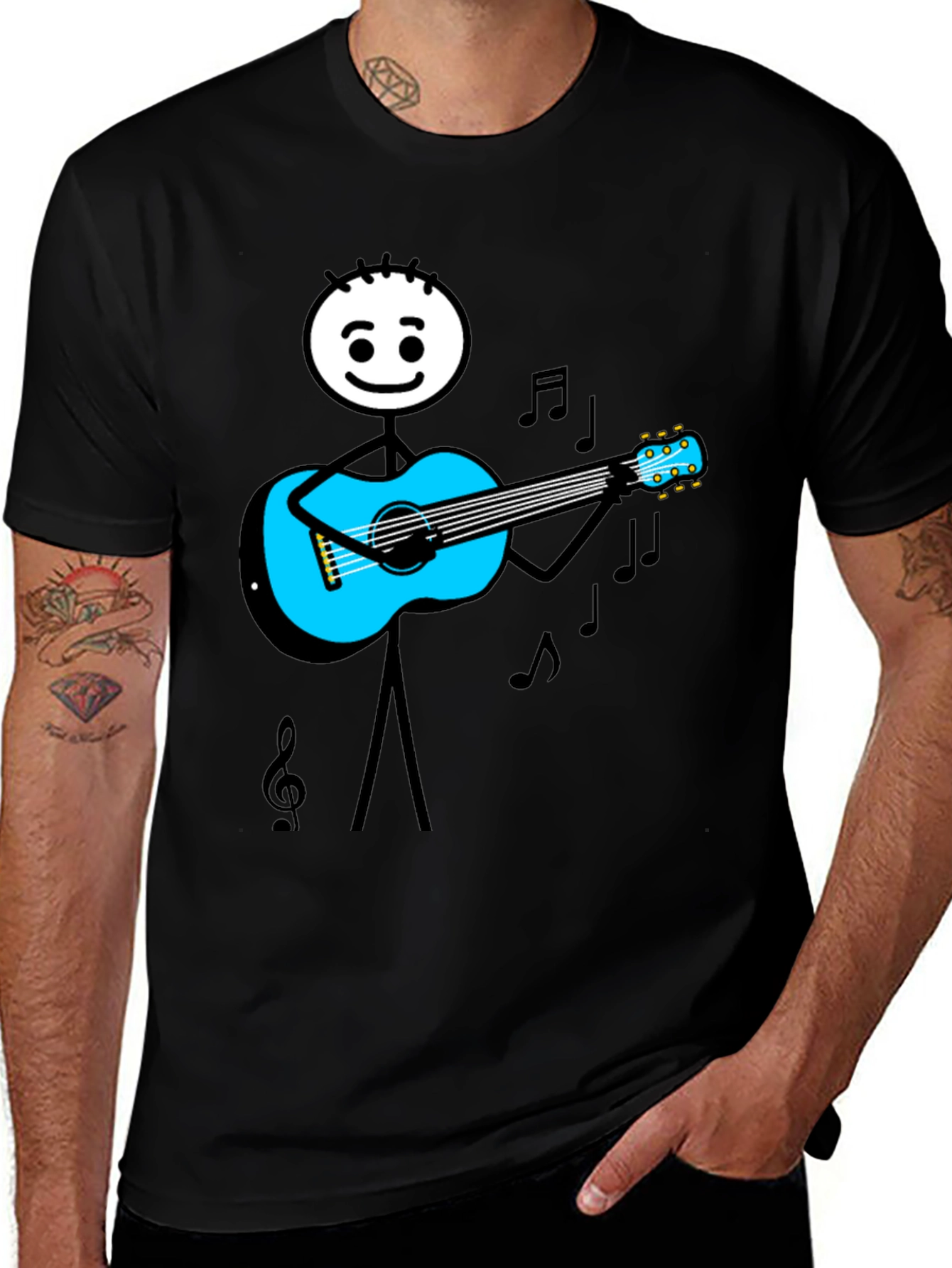 Variant 27 of Musical Stick Figure Guitarist Graphic Tee