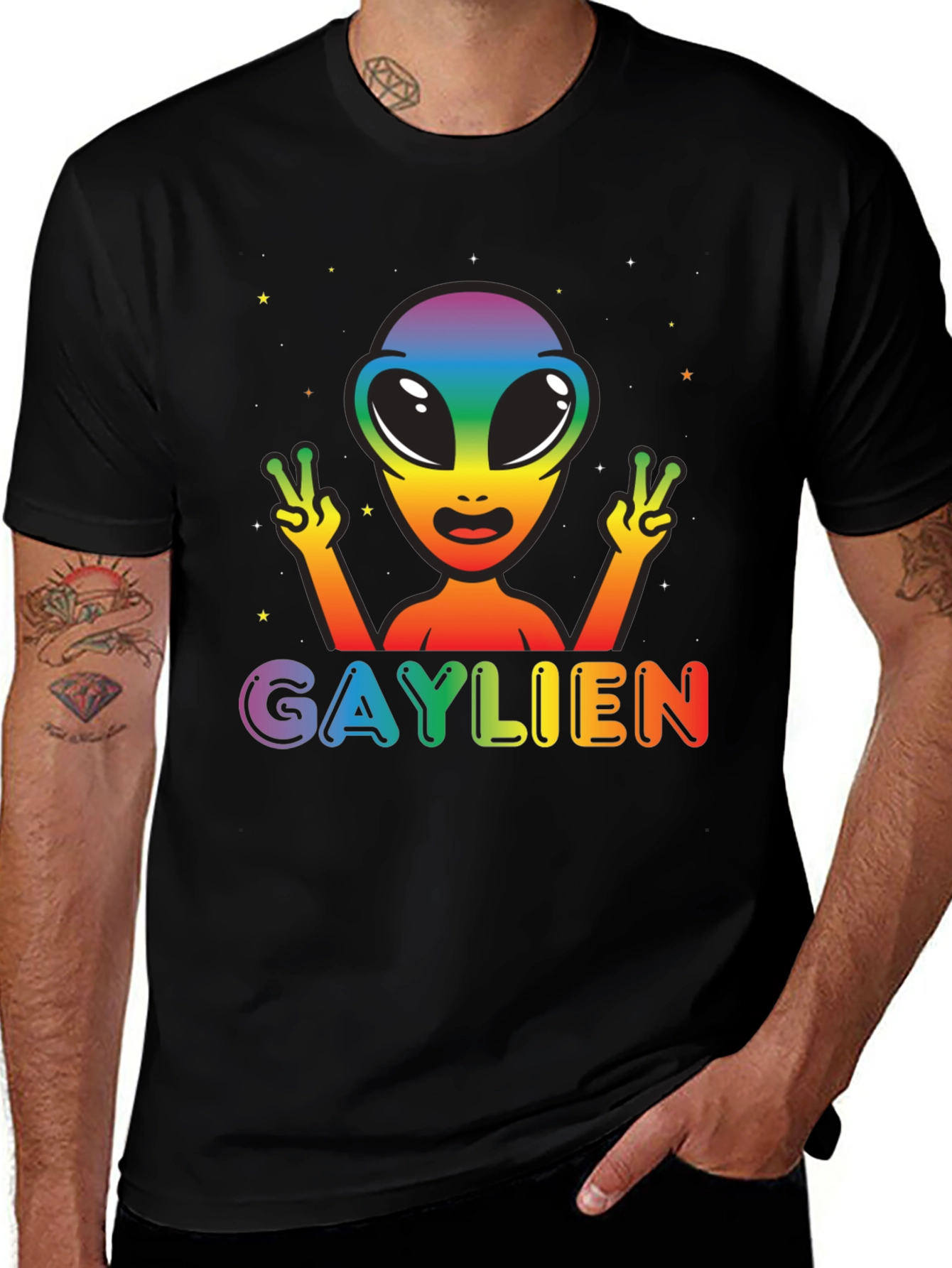 Variant 23 of Gaylien Rainbow Pride T-Shirt
