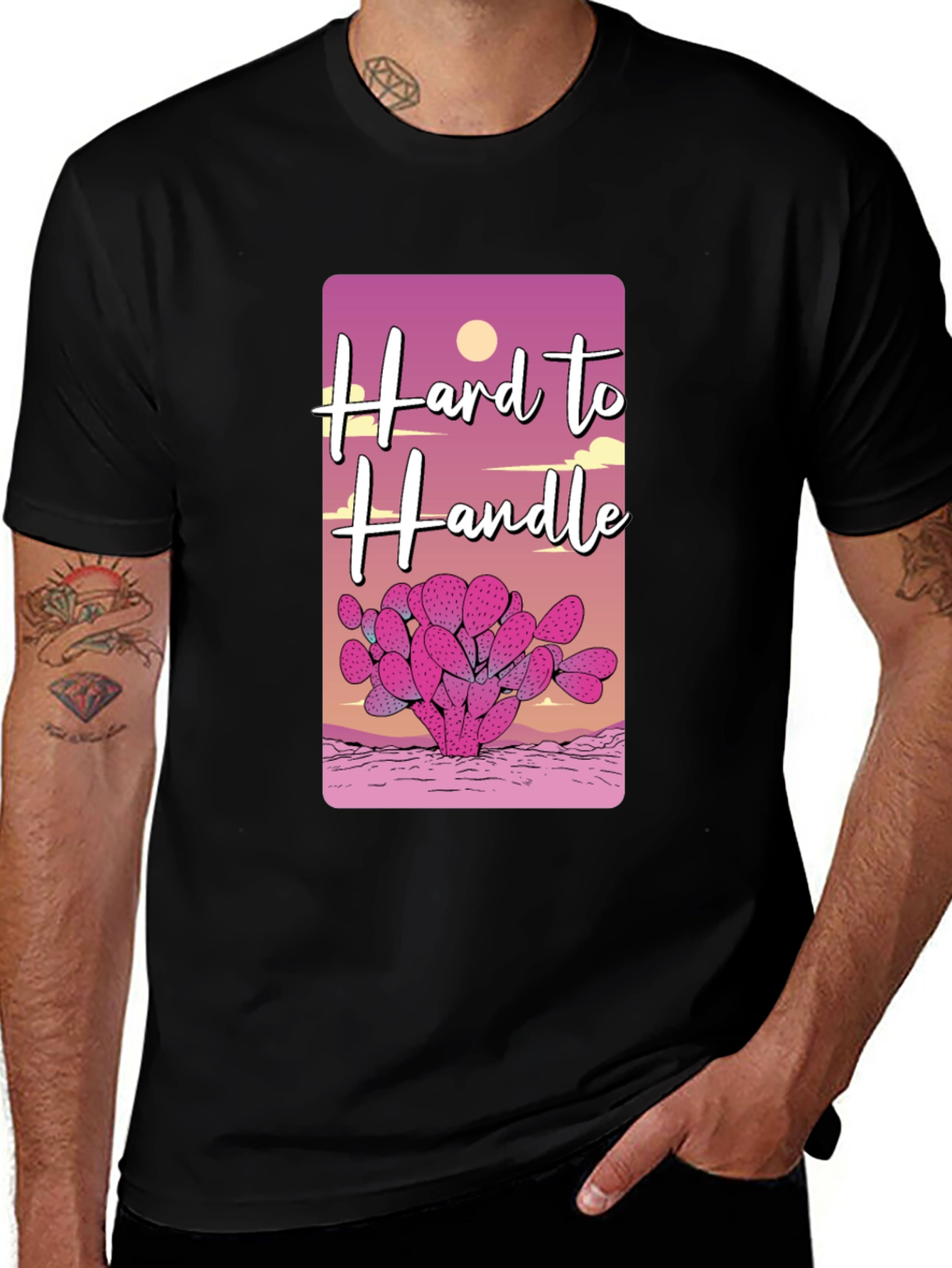 Variant 16 of Hard to Handle Graphic Tee - Unique Desert Cactus Design