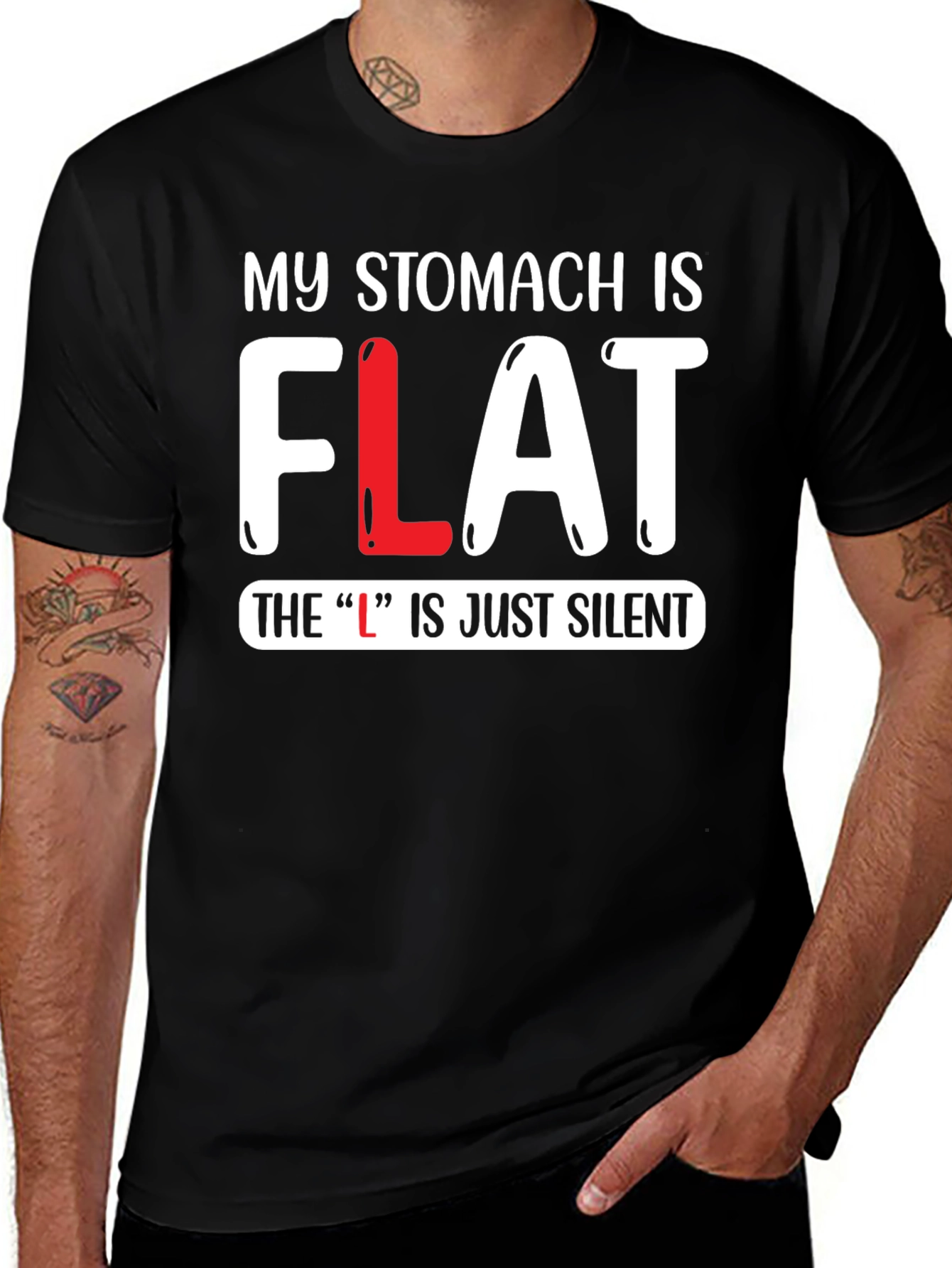 Variant 25 of My Stomach is FLAT Funny T-Shirt